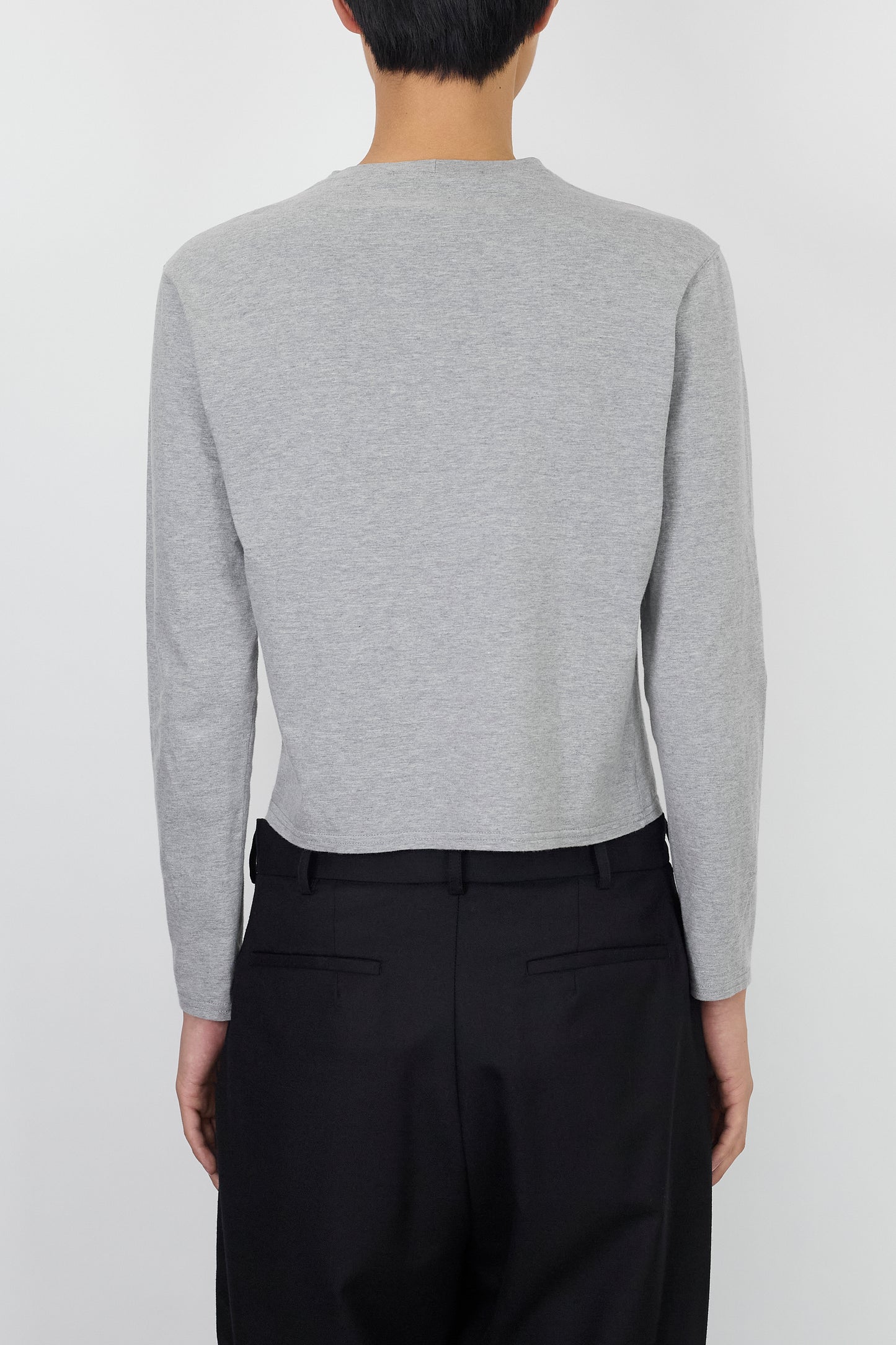 PRADA GRAY COTTON LONG SLEEVE SHIRT