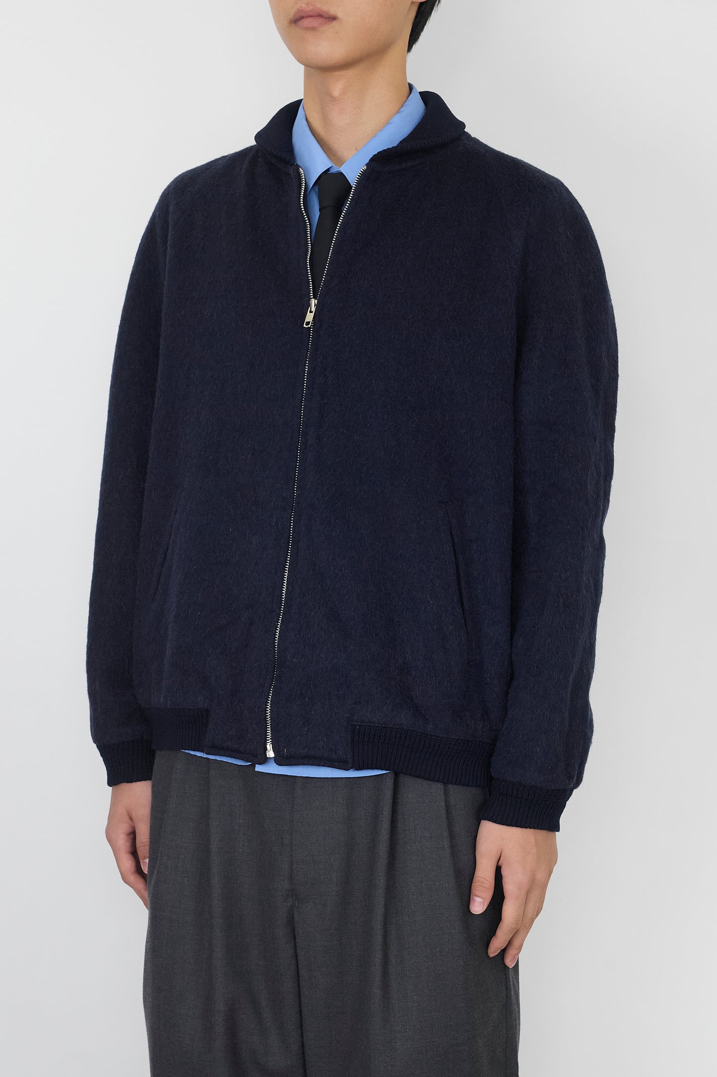VINTAGE NAVY ANGORA SHORT JACKET