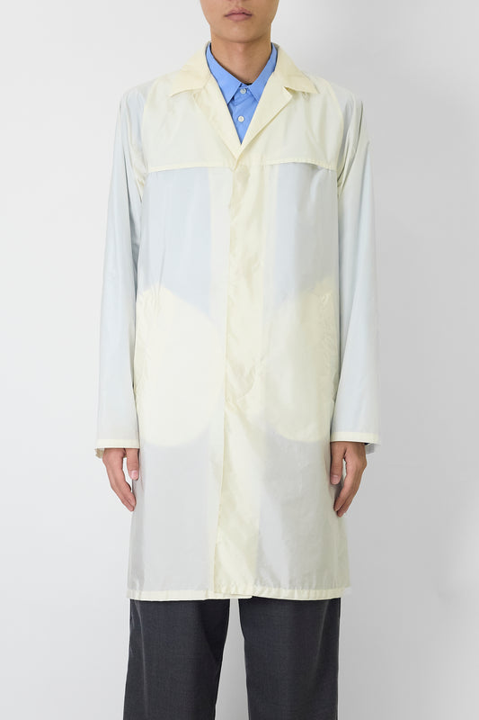 PRADA IVORY NYLON COAT MADE IN ITALY