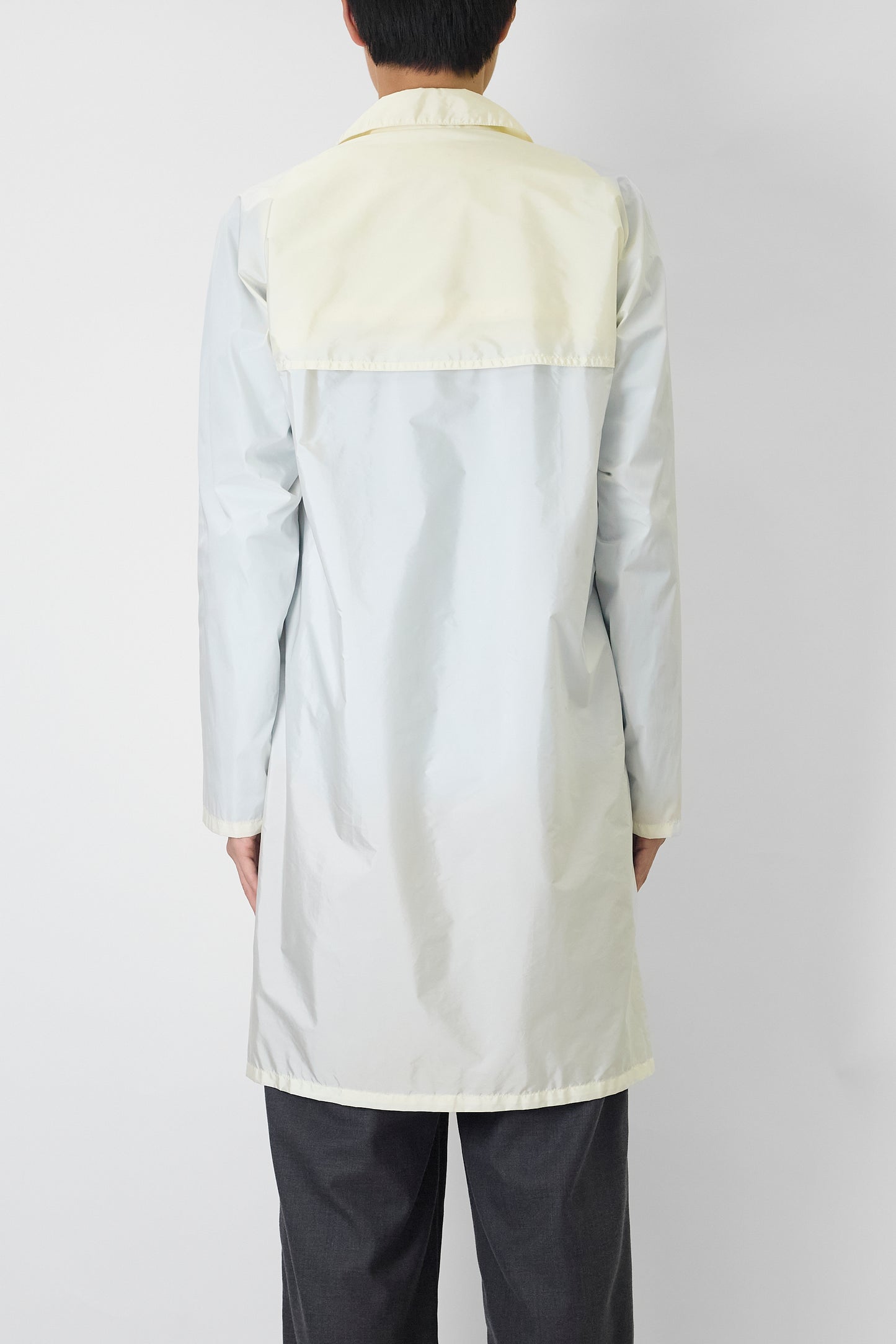 PRADA IVORY NYLON COAT MADE IN ITALY