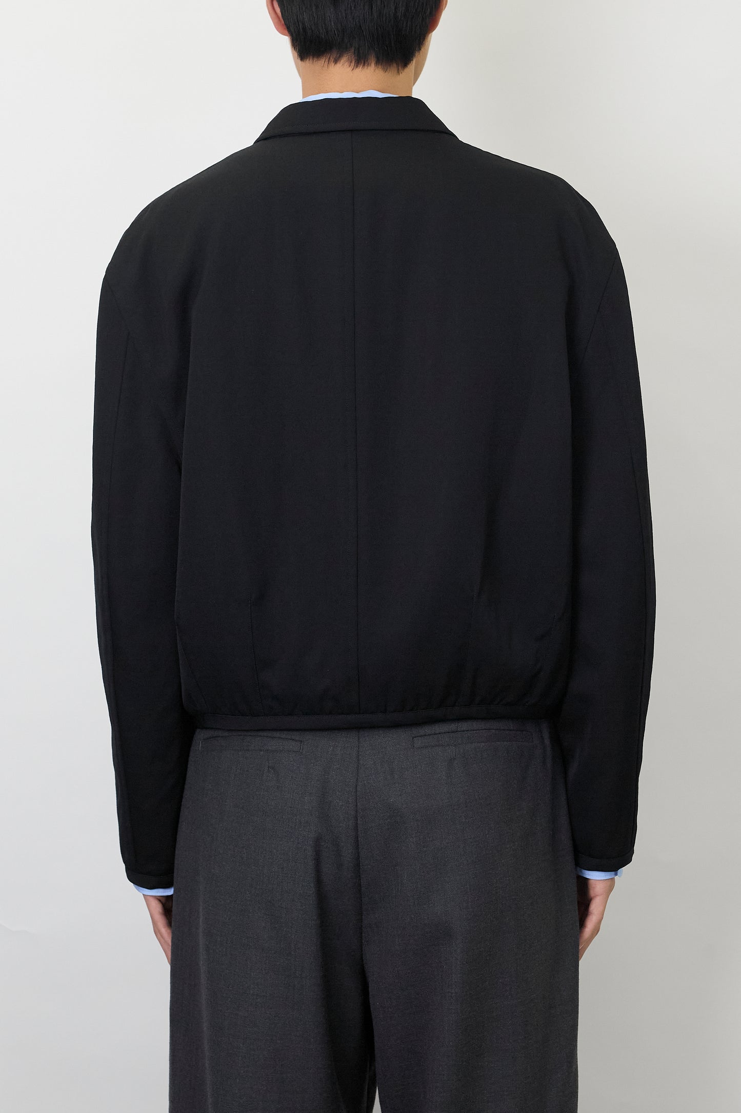 COMME DES GARCONS HOMME PLUS BLACK WOOL SHORT JACKET
