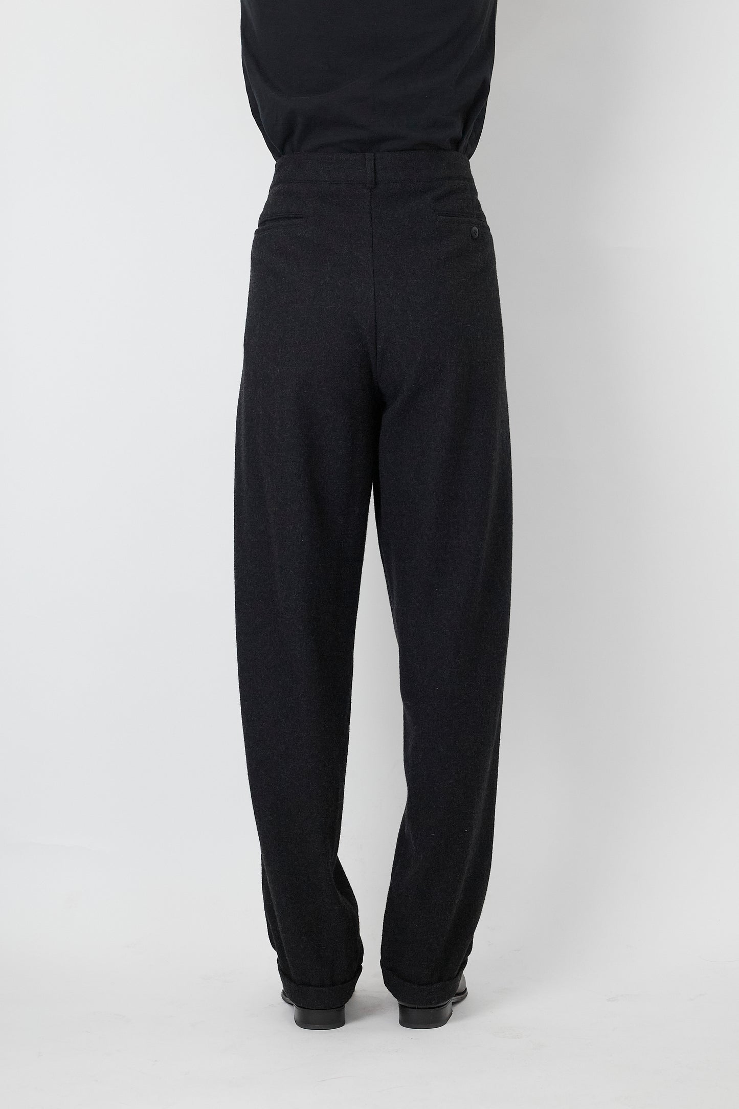OLD GAP BLACK GRAY WOOL WIDE PANTS MADE IN TUNISIA
