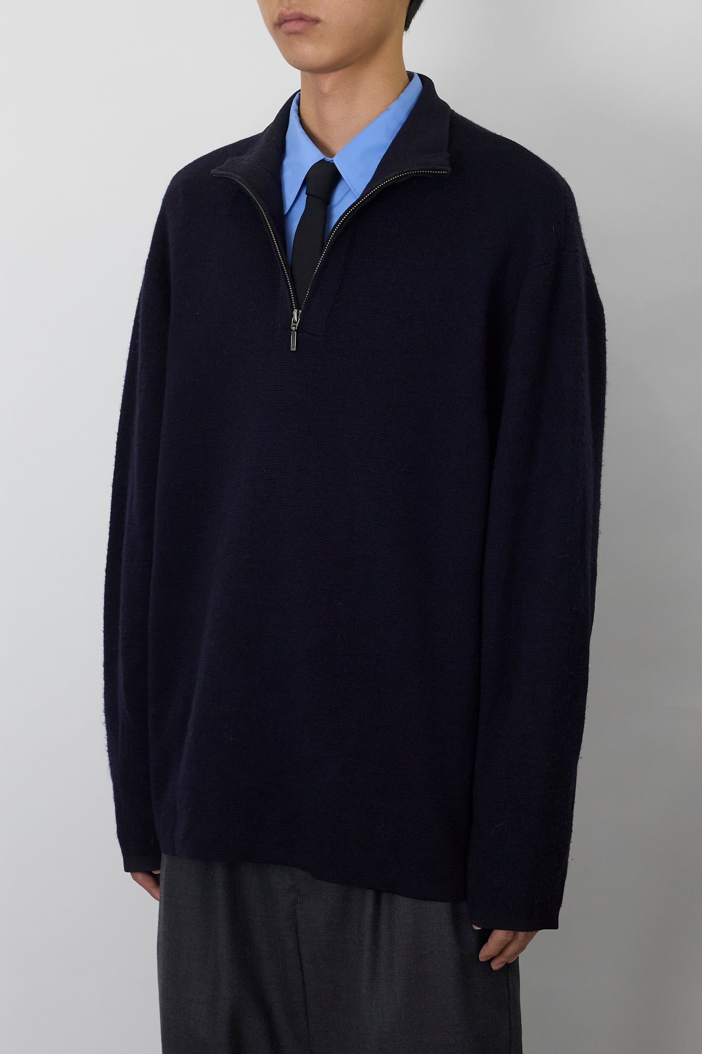 VINTAGE NAVY WOOL HALF ZIP KNIT MADE IN AUSTRALIA