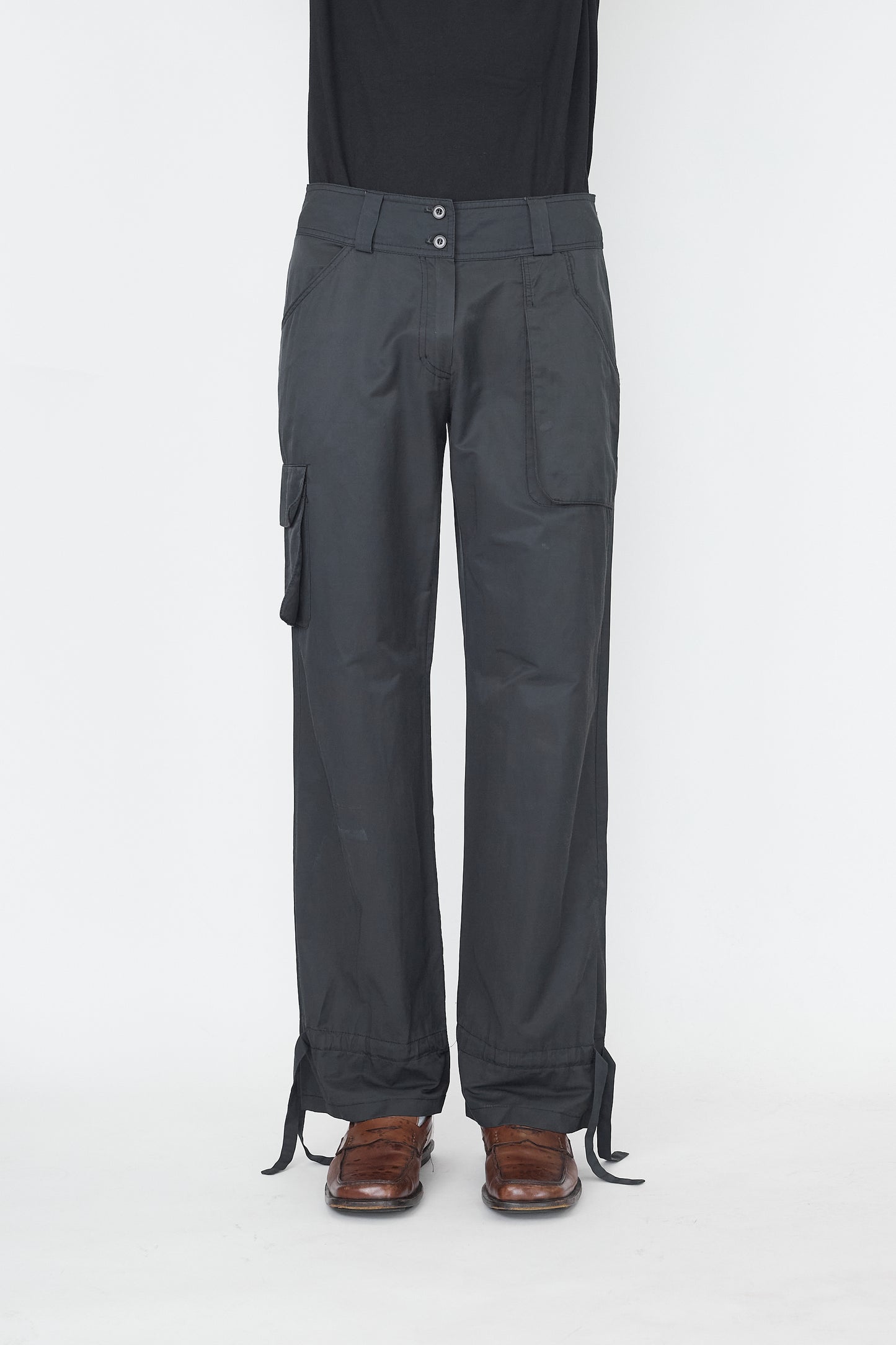 VINTAGE GRAY TECH WIDE PANTS MADE IN FRANCE