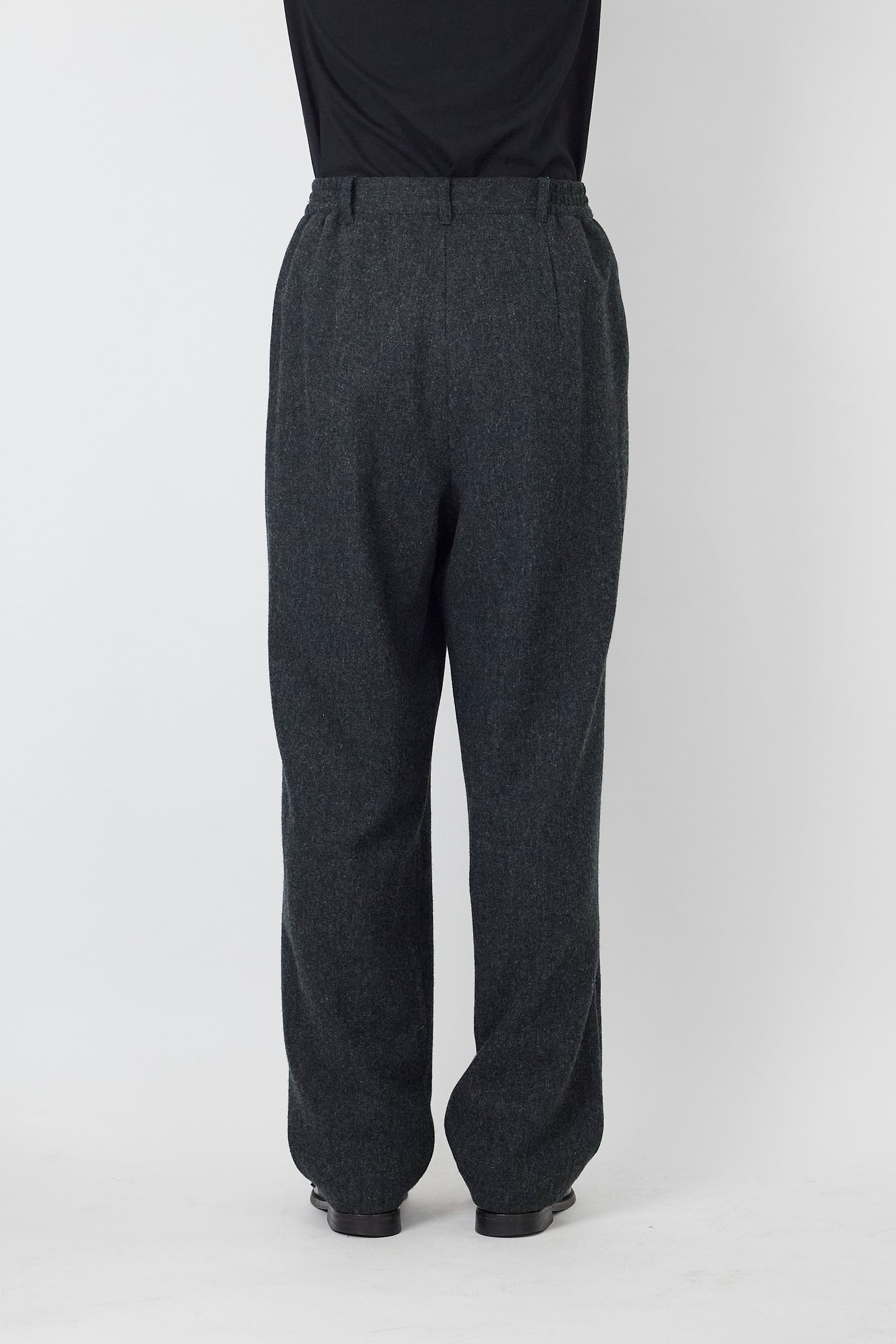 VINTAGE GRAY WOOL WIDE PANTS