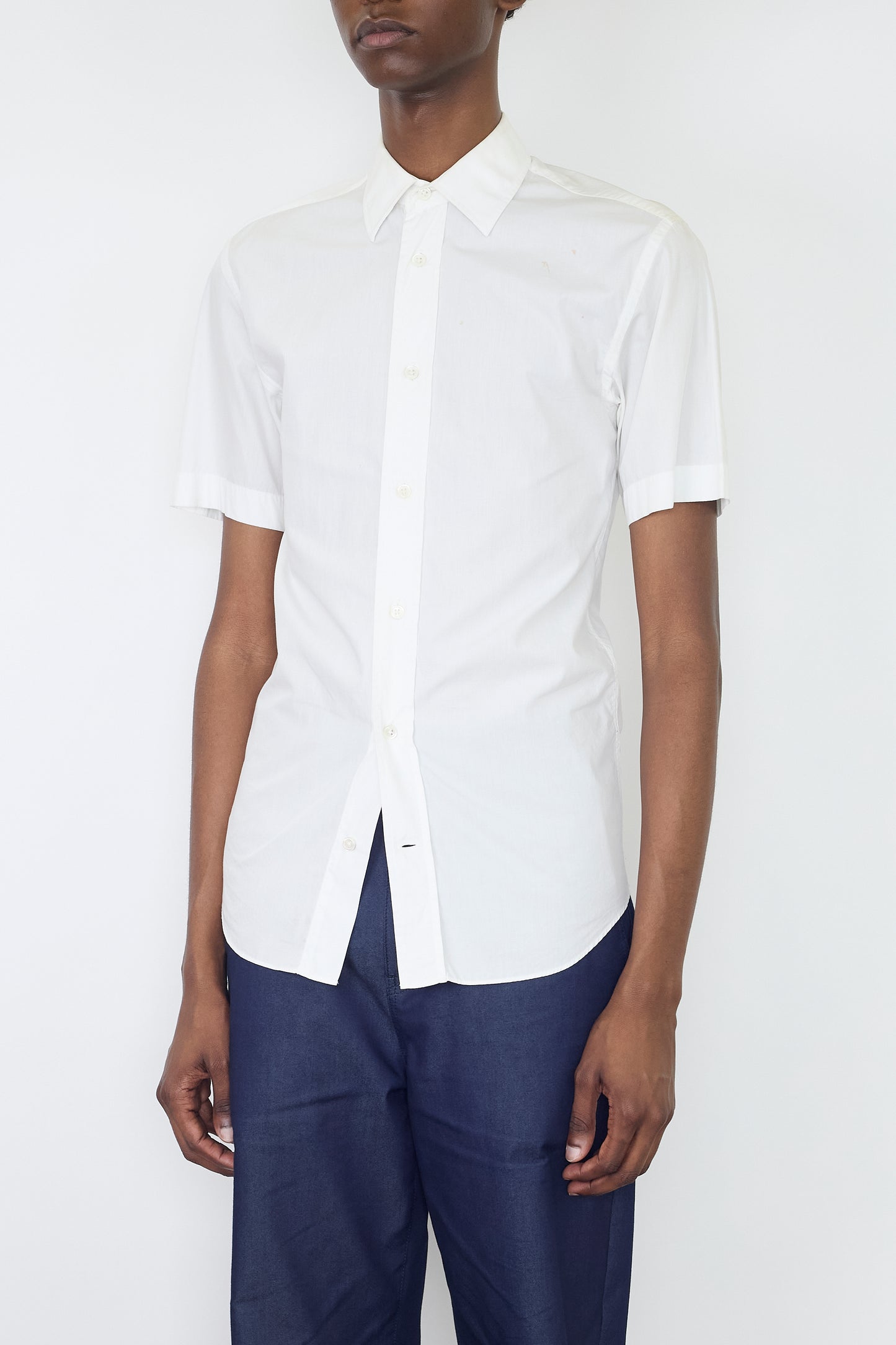 ACNE STUDIOS WHITE COTTON HALF SLEEVE SHIRT