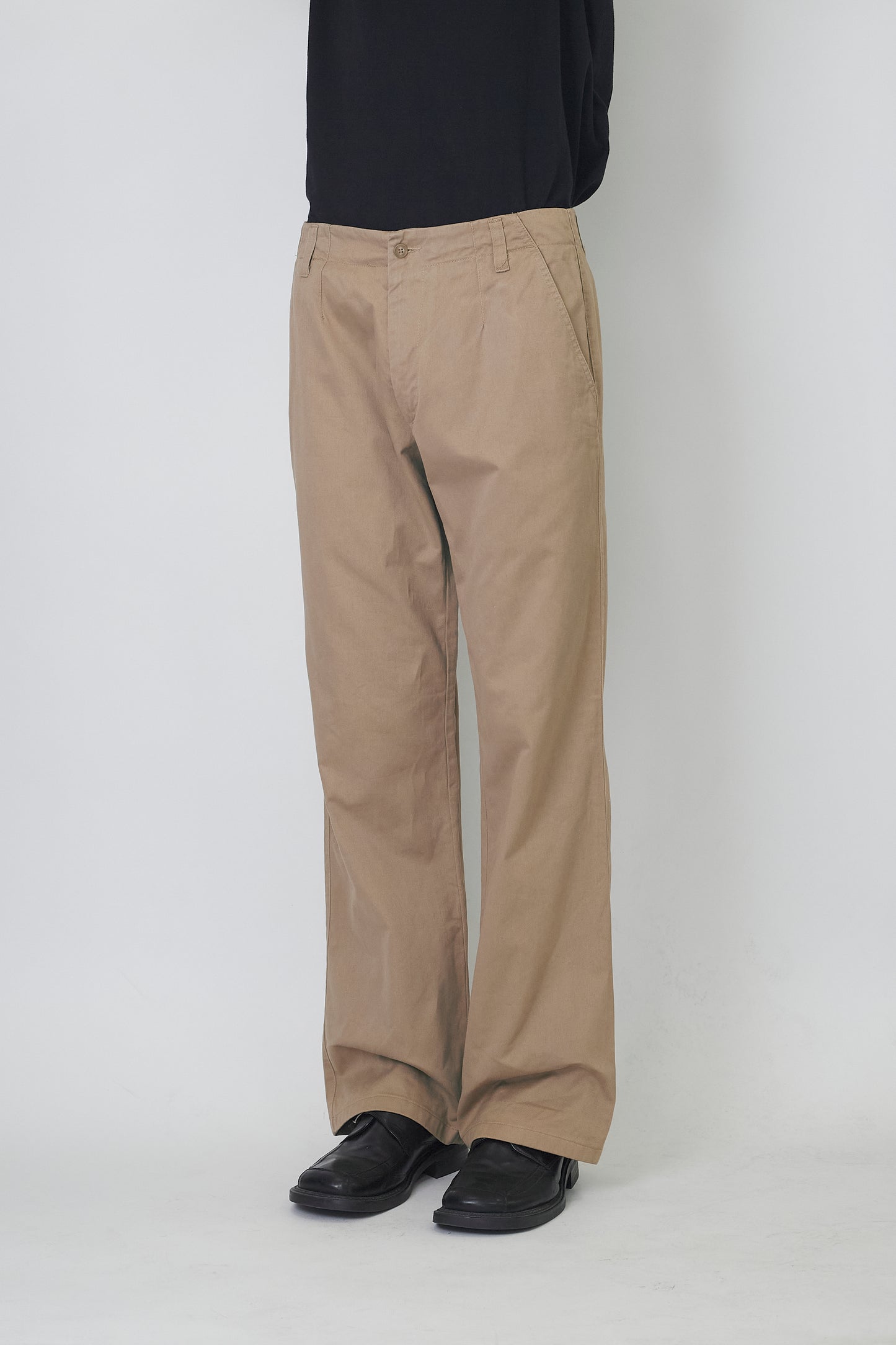 DOLCE&GABBANA BEIGE COTTON FLARE PANTS