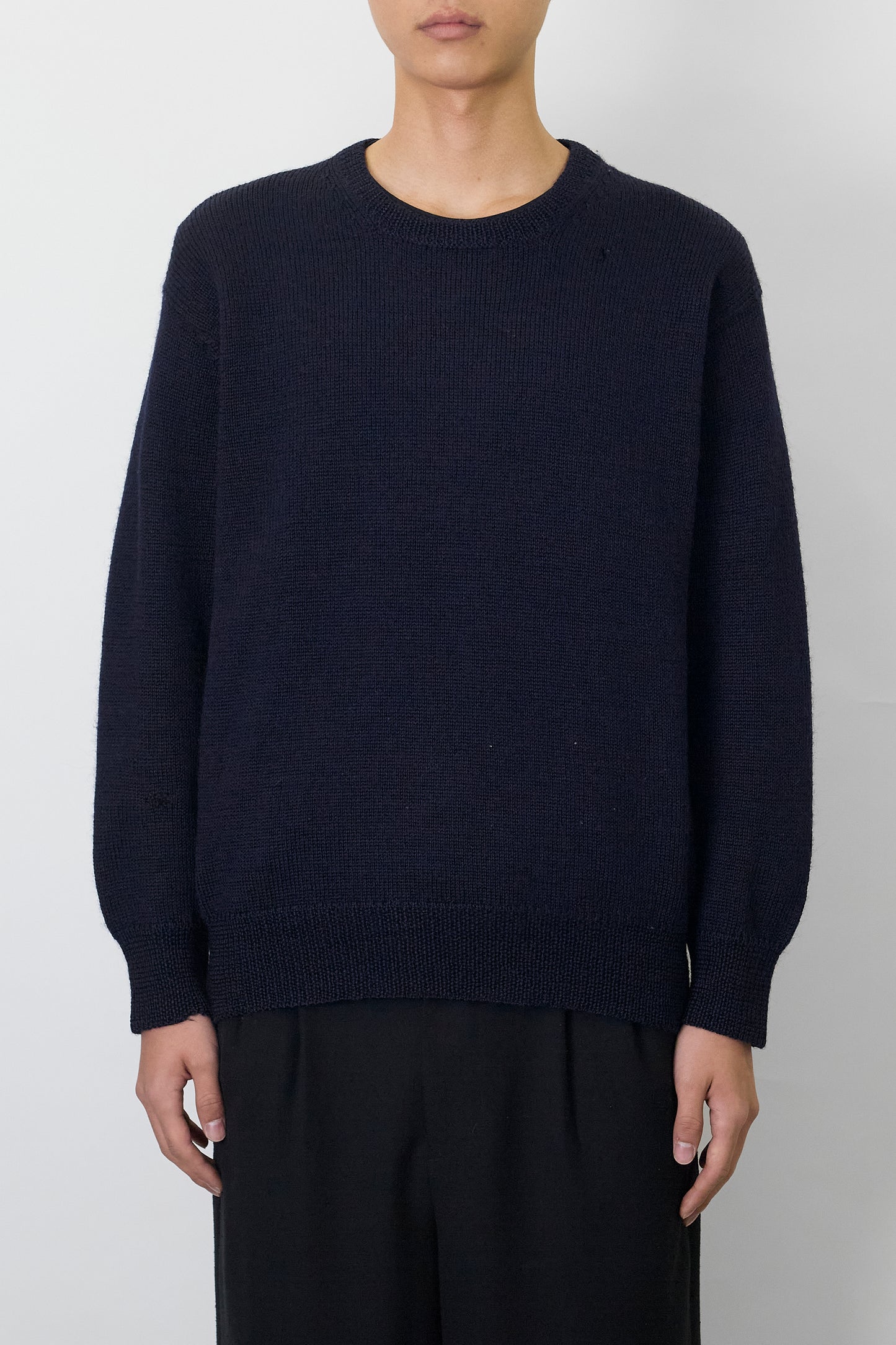 COMME DES GARCONS HOMME NAVY WOOL KNIT
