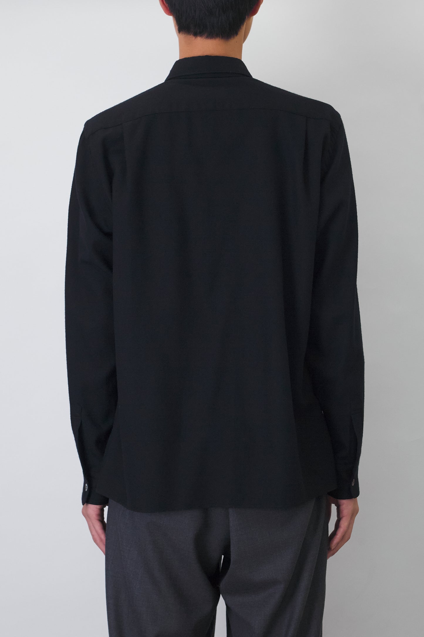 COMME DES GARCONS HOMME BLACK WOOL KNIT SHIRT