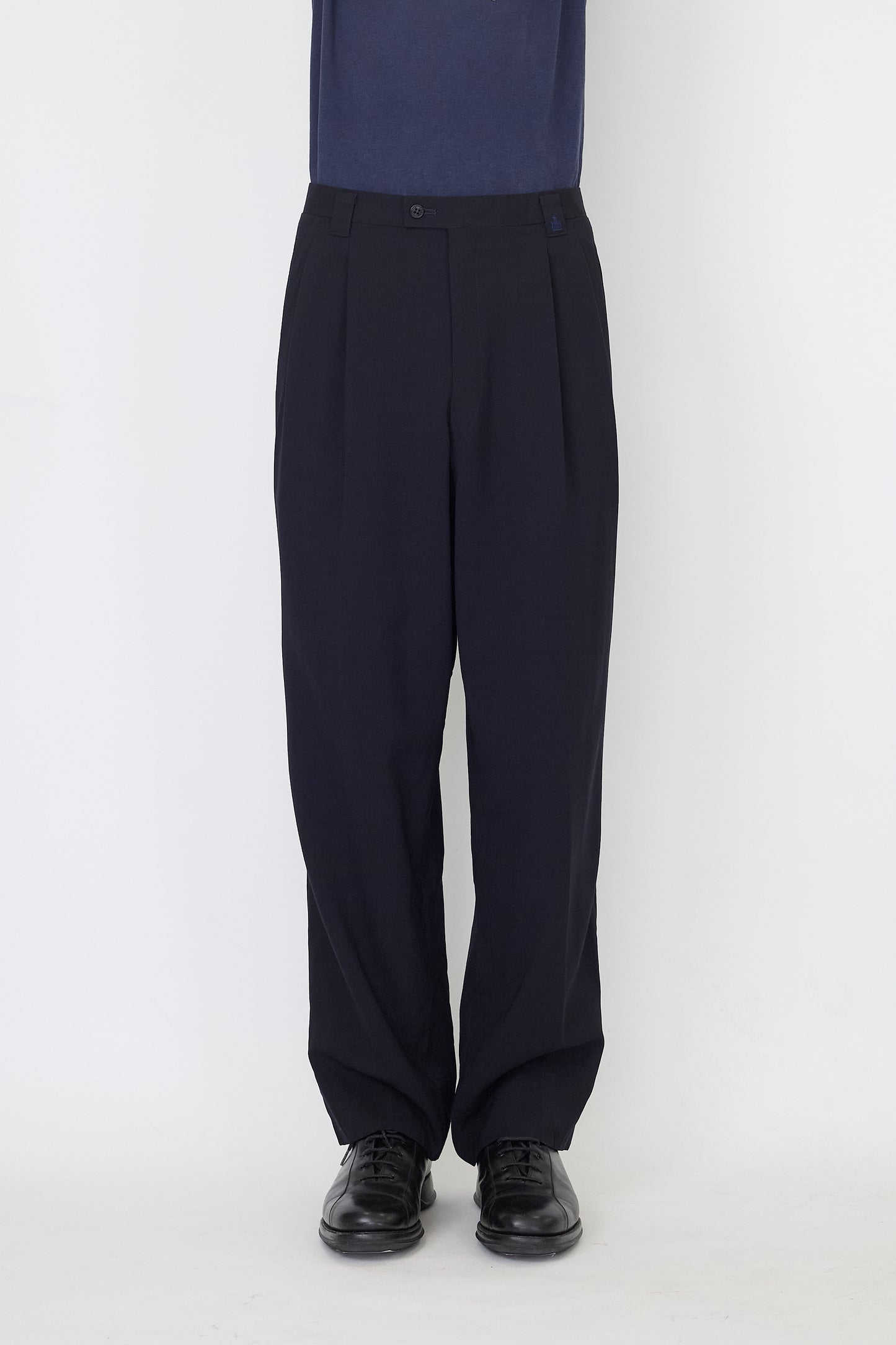 LANVIN NAVY WOOI WIDE PANTS