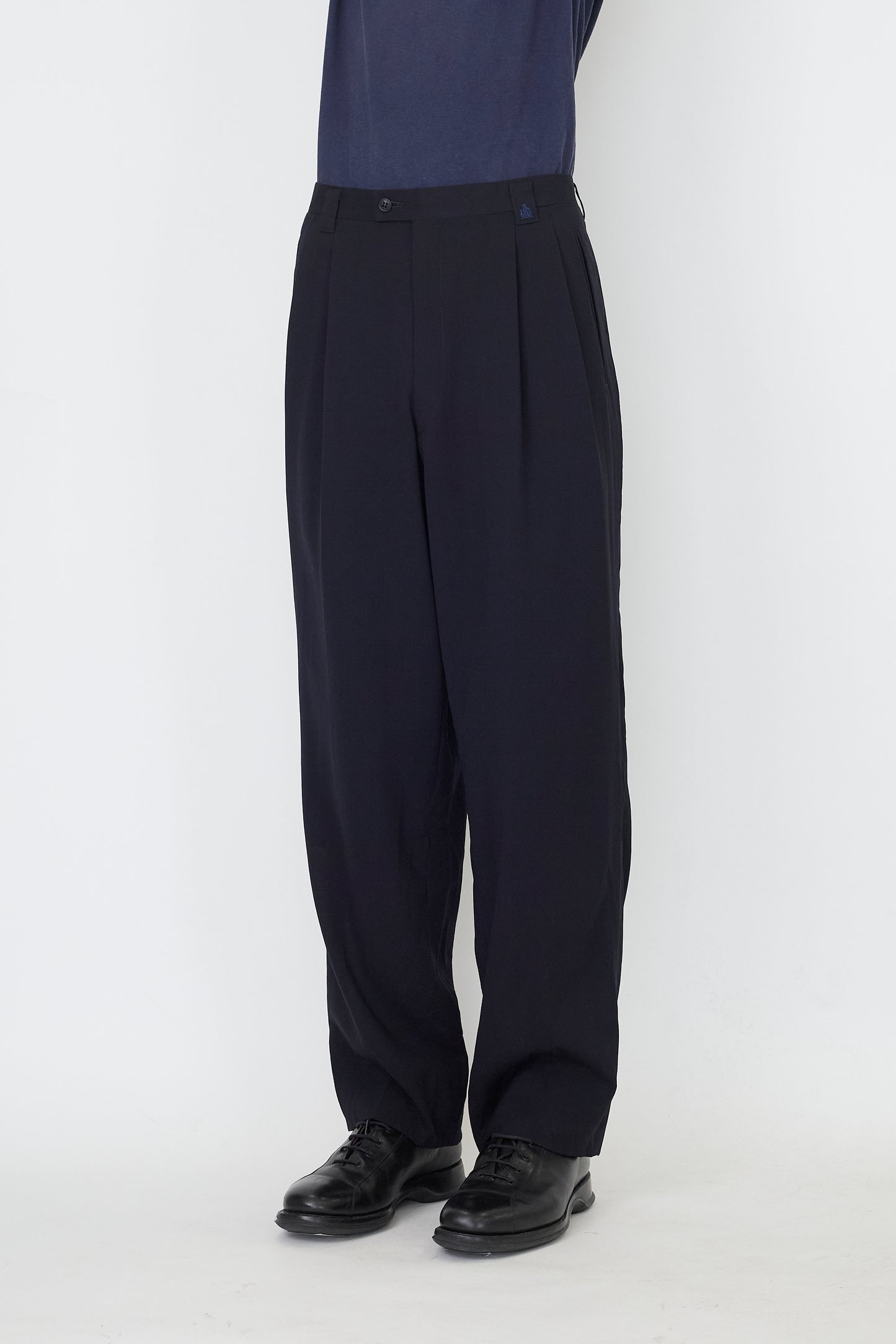 LANVIN NAVY WOOI WIDE PANTS