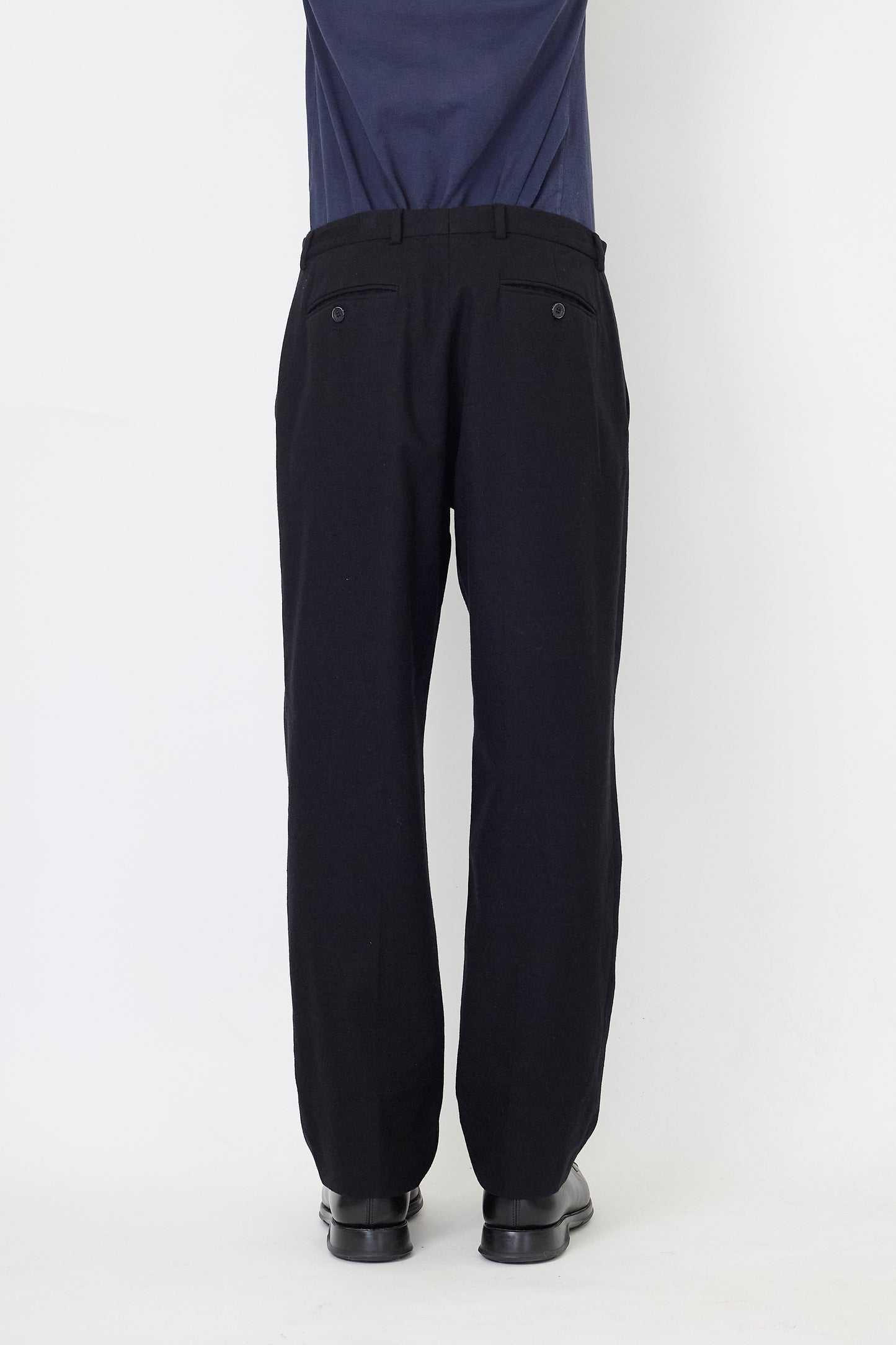VERSUS BY GIANNI VERSACE BLACK CASHMERE WIDE PANTS MADE IN ITALY