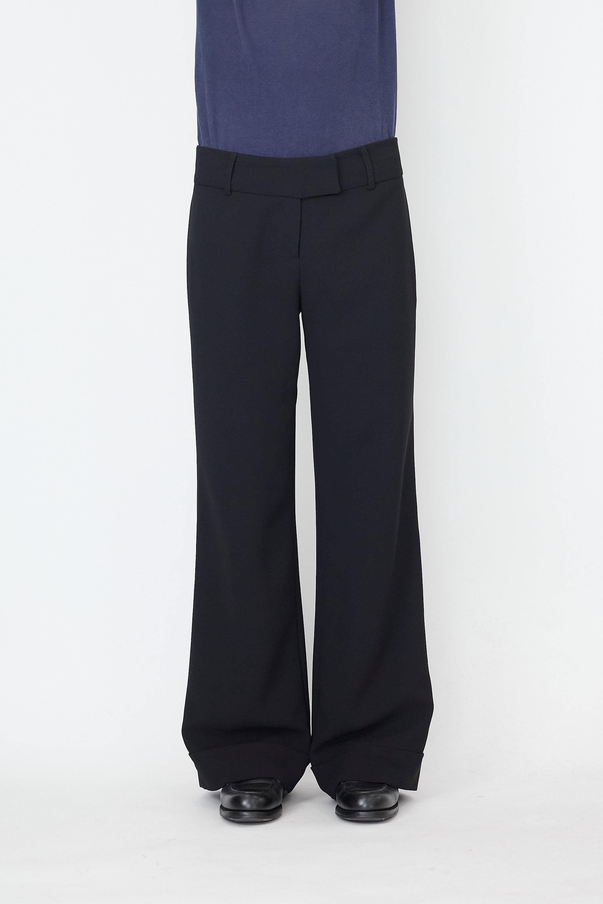 Pantalon Boot Rayé Noir Femme Yumi Mazao - Taille 40/8 Mi-stretch Fabriqué En France