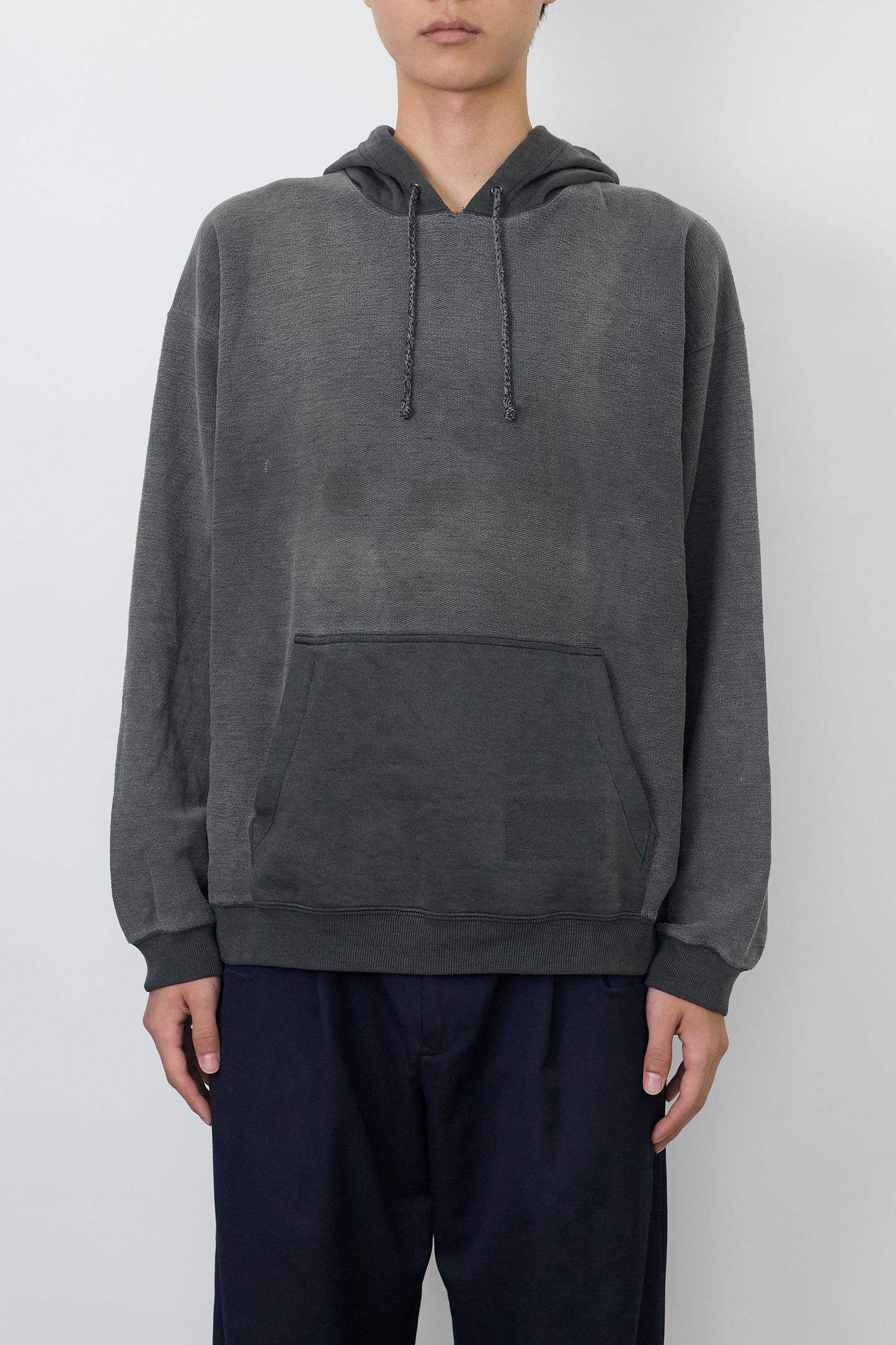 VINTAGE FADED BLACK COTTON HOODIE
