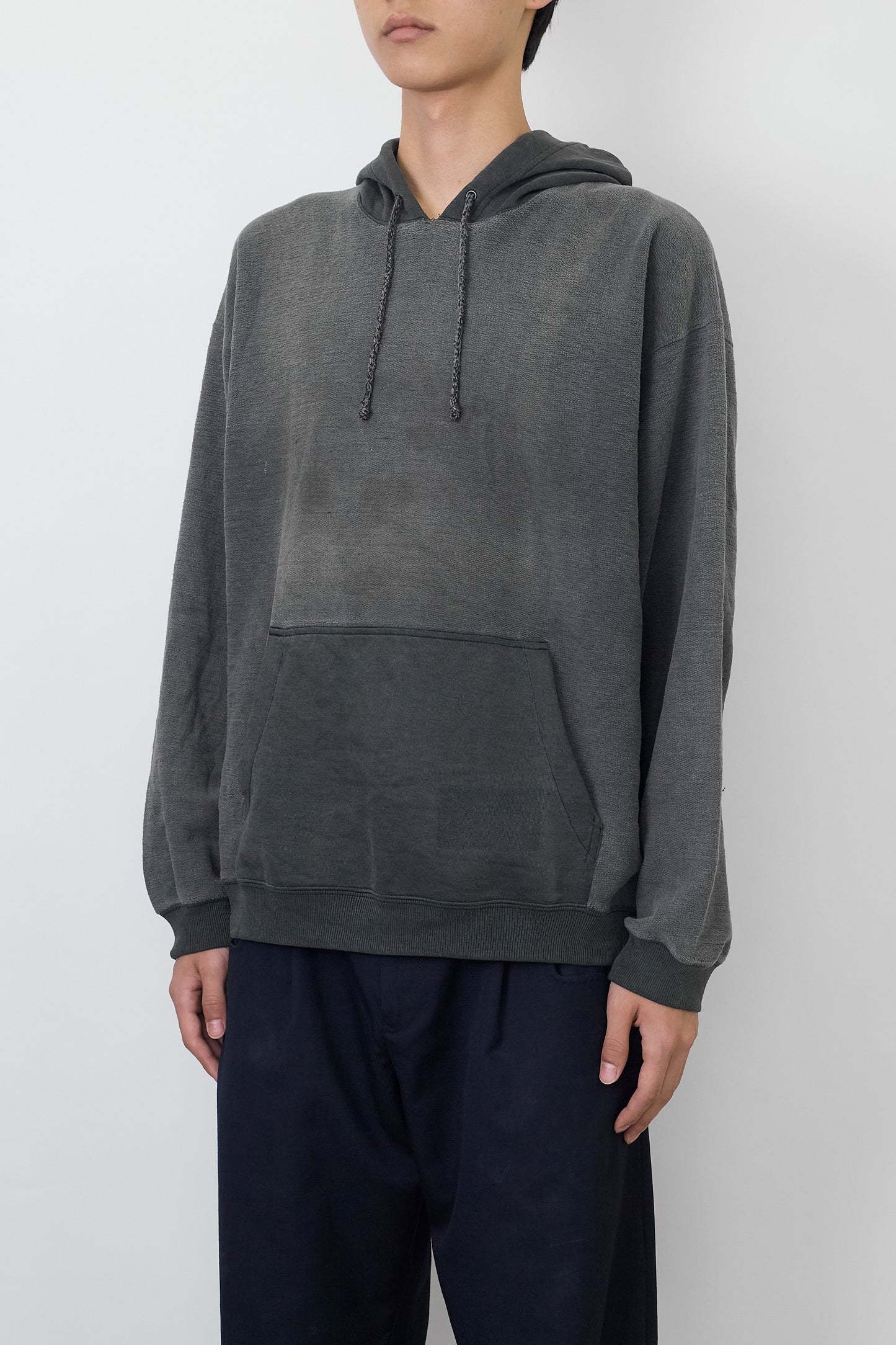 VINTAGE FADED BLACK COTTON HOODIE