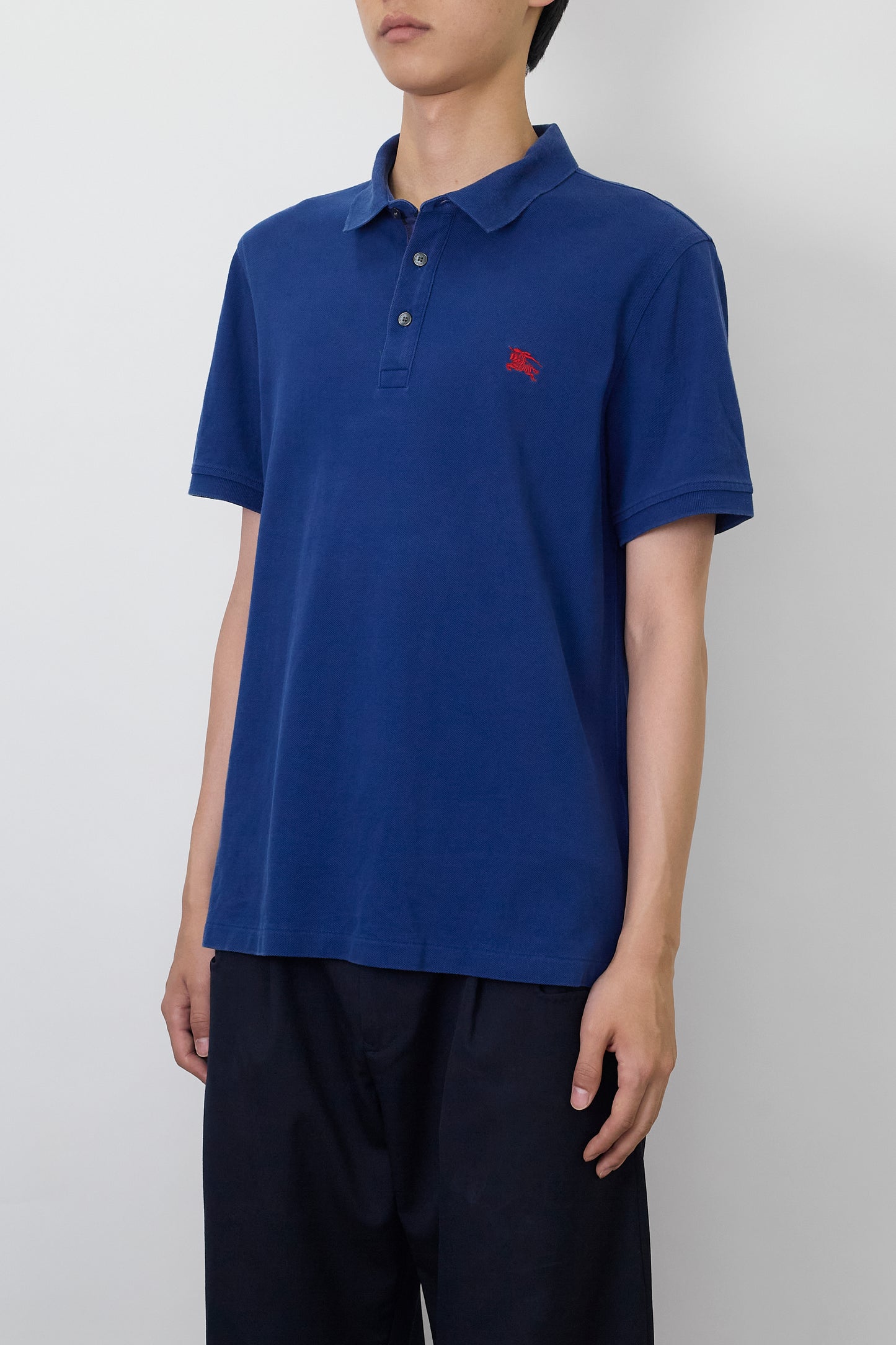 BURBERRY BLUE HALF SLEEVE POLO SHIRT