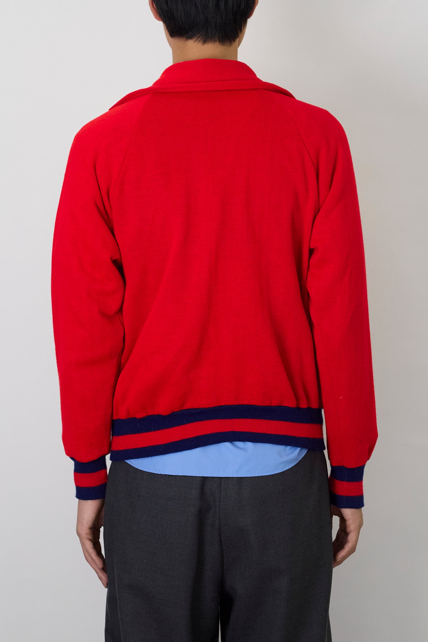 VINTAGE RED ZIP UP KNIT MADE IN USA