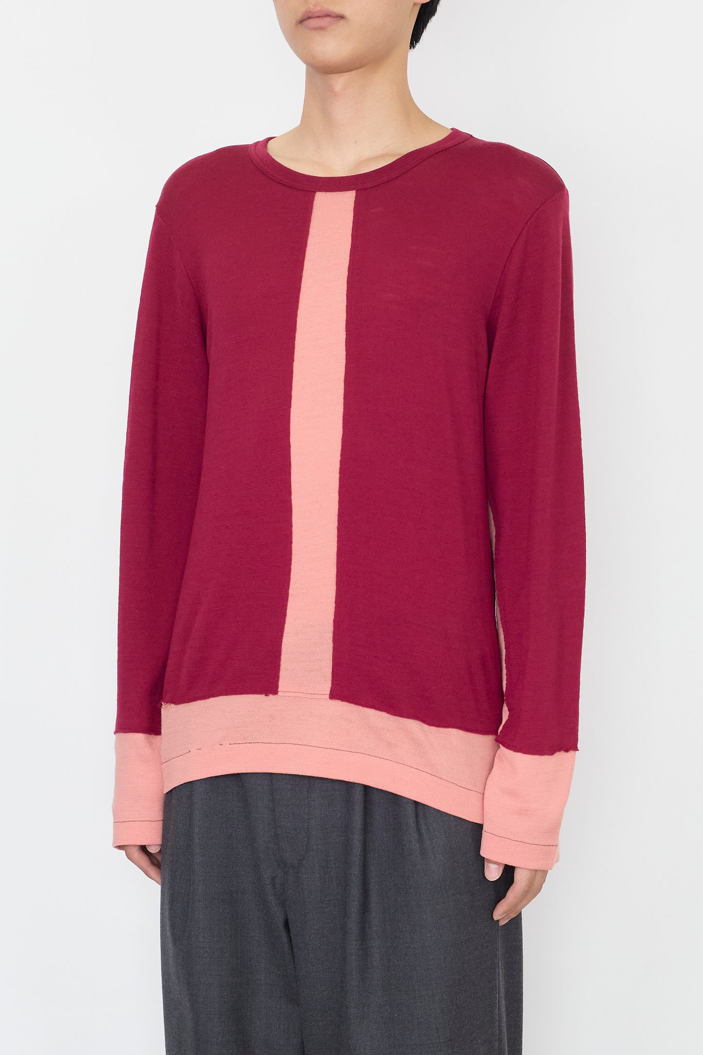 COMME DES GARCONS HOMME PLUS DESIGNED WOOL PINK KNIT