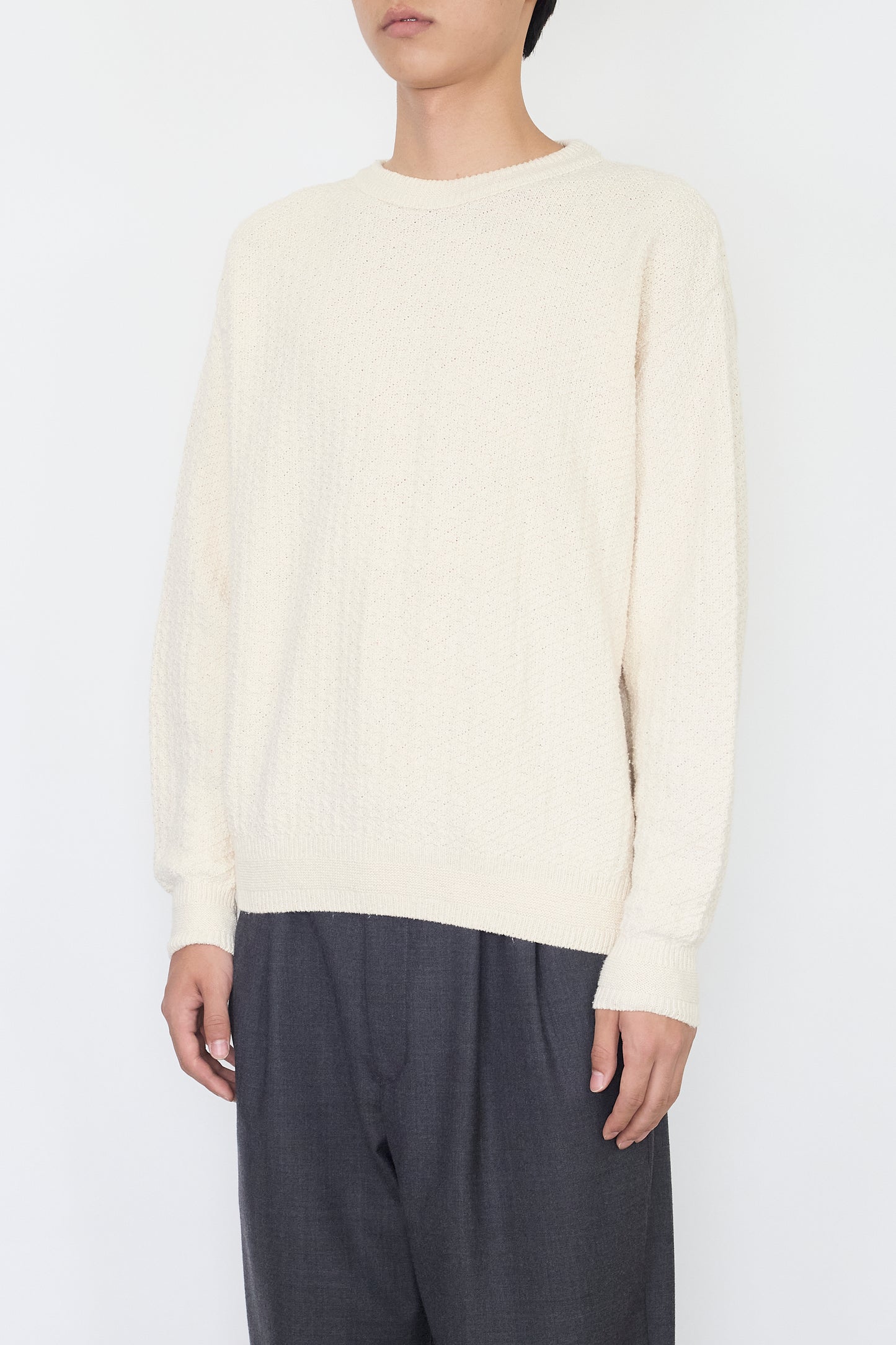 VINTAGE WHITE COTTON KNIT MADE IN USA