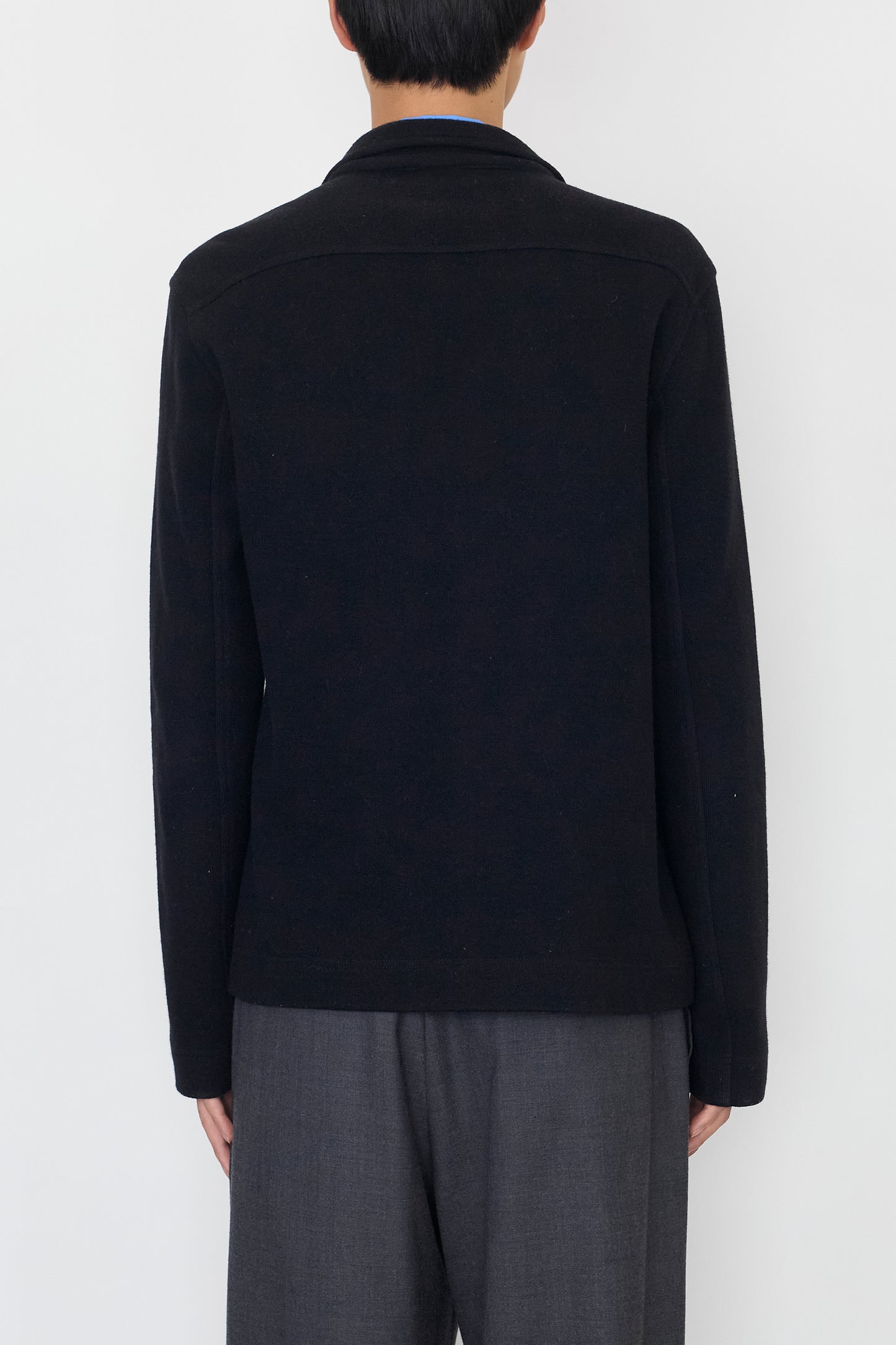 DRIES VAN NOTEN BLACK WOOL KNIT SHIRT