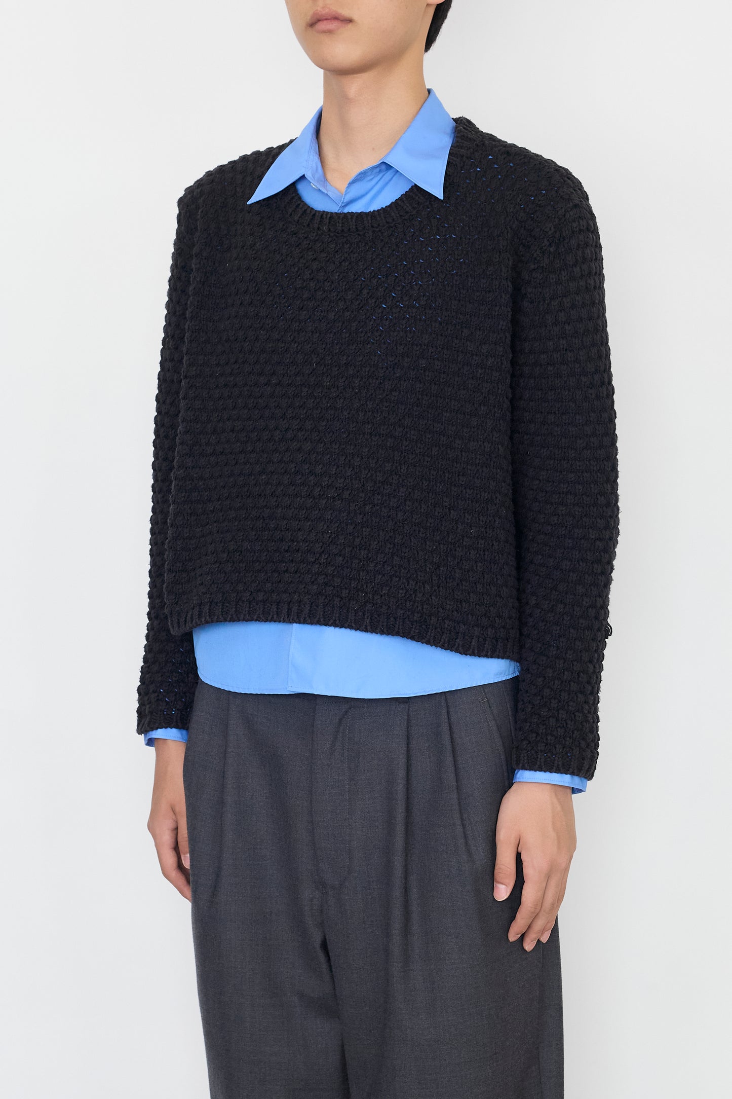 VINTAGE DESIGNED BLACK SHORT KNIT MADE IN ITALY