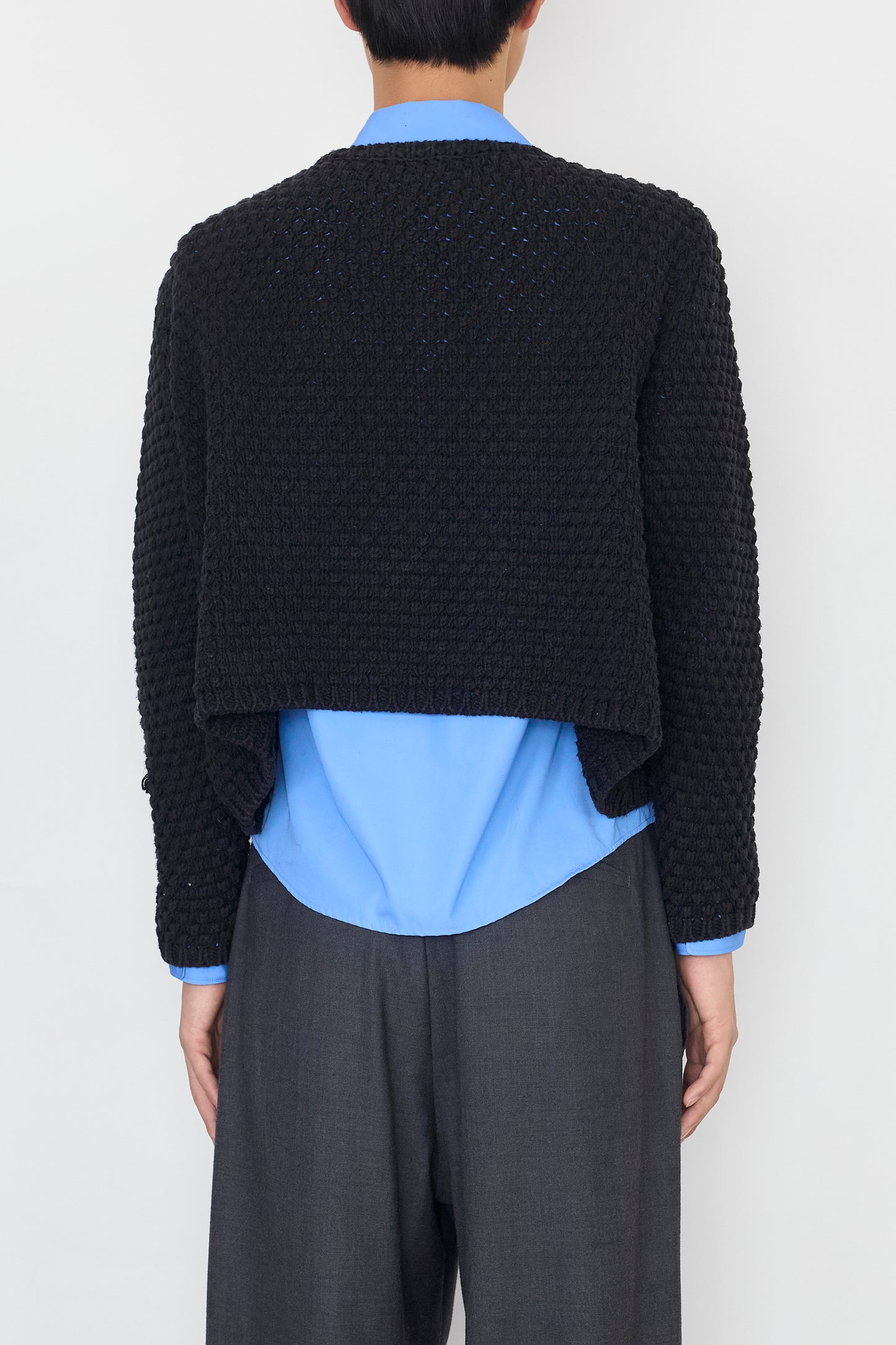 VINTAGE DESIGNED BLACK SHORT KNIT MADE IN ITALY