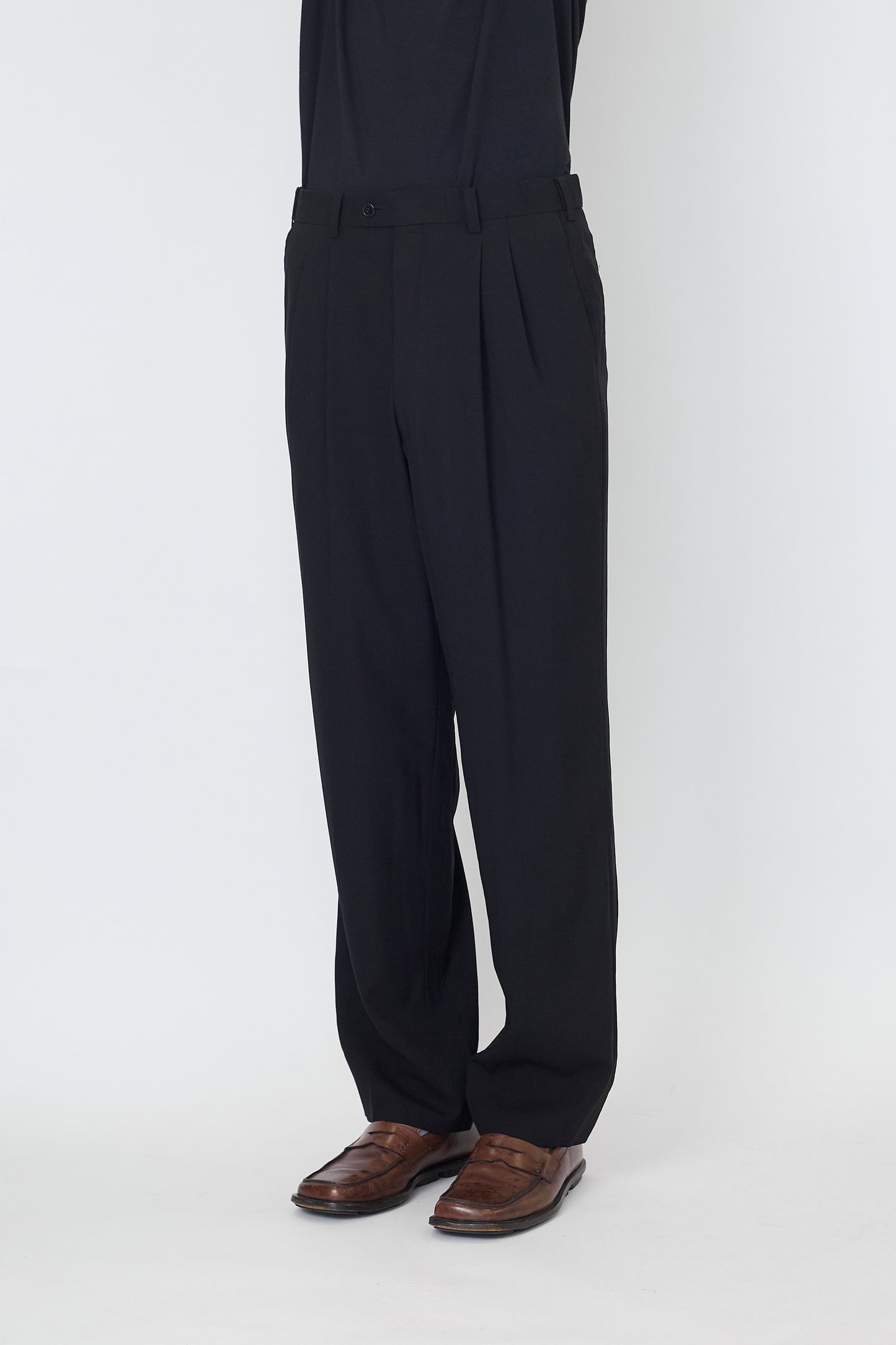 LANVIN BLACK WOOI WIDE PANTS
