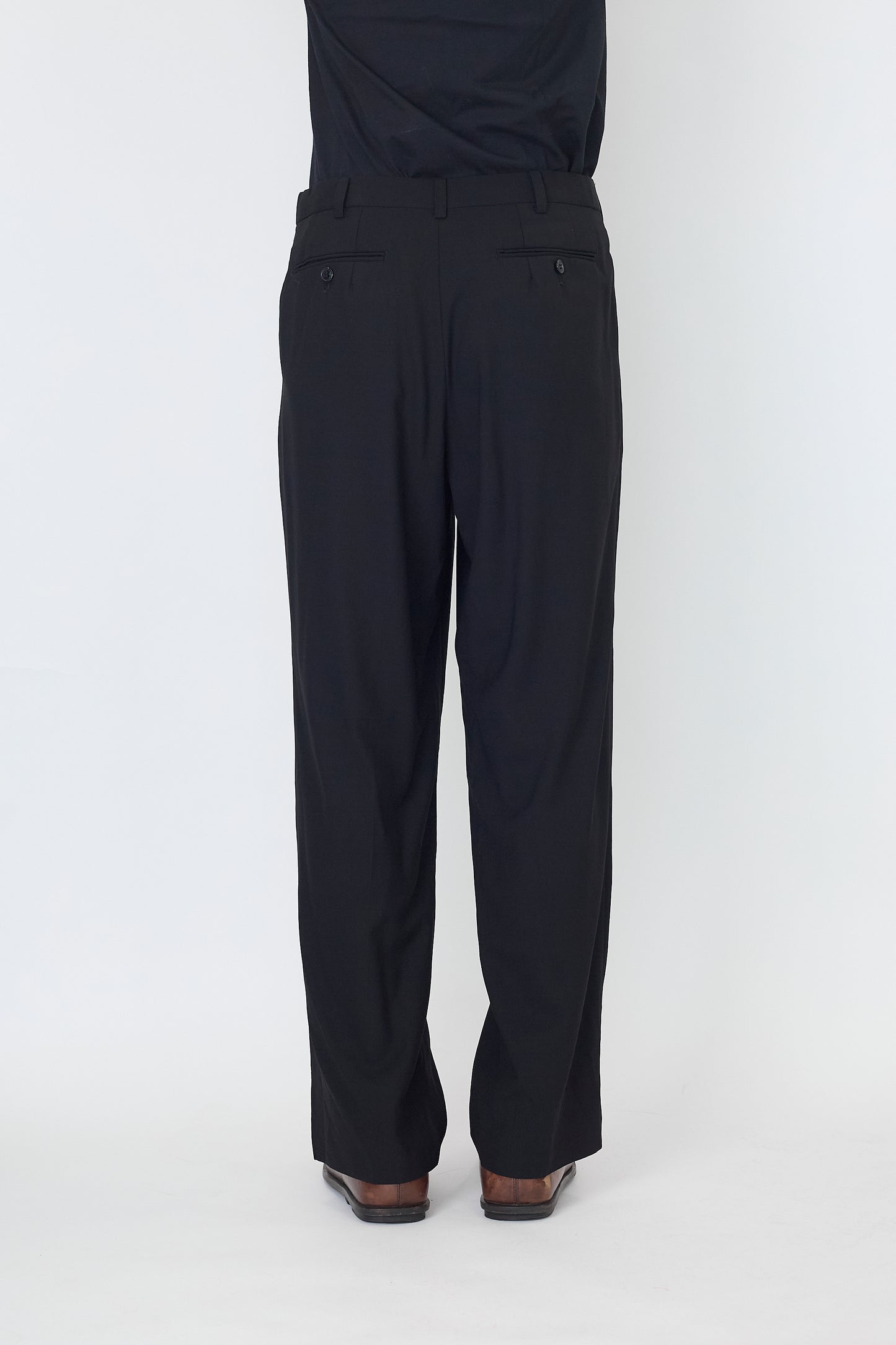 LANVIN BLACK WOOI WIDE PANTS