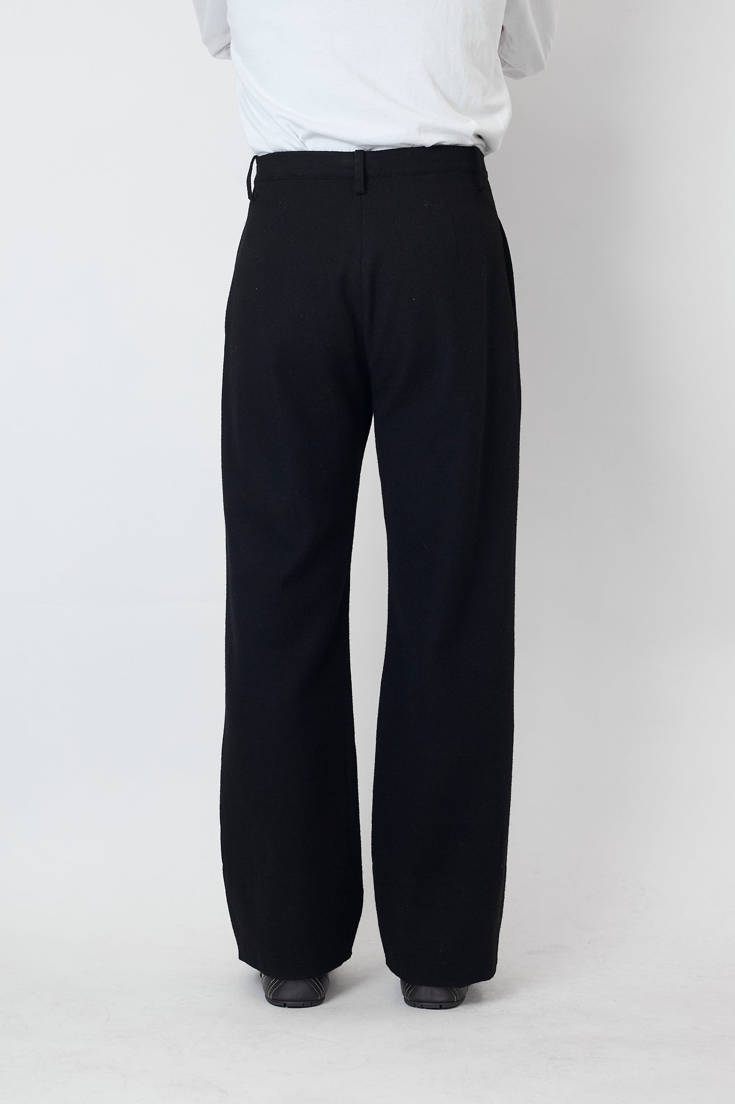 YOHJI YAMAMOTO BLACK WOOL KNIT WIDE PANTS
