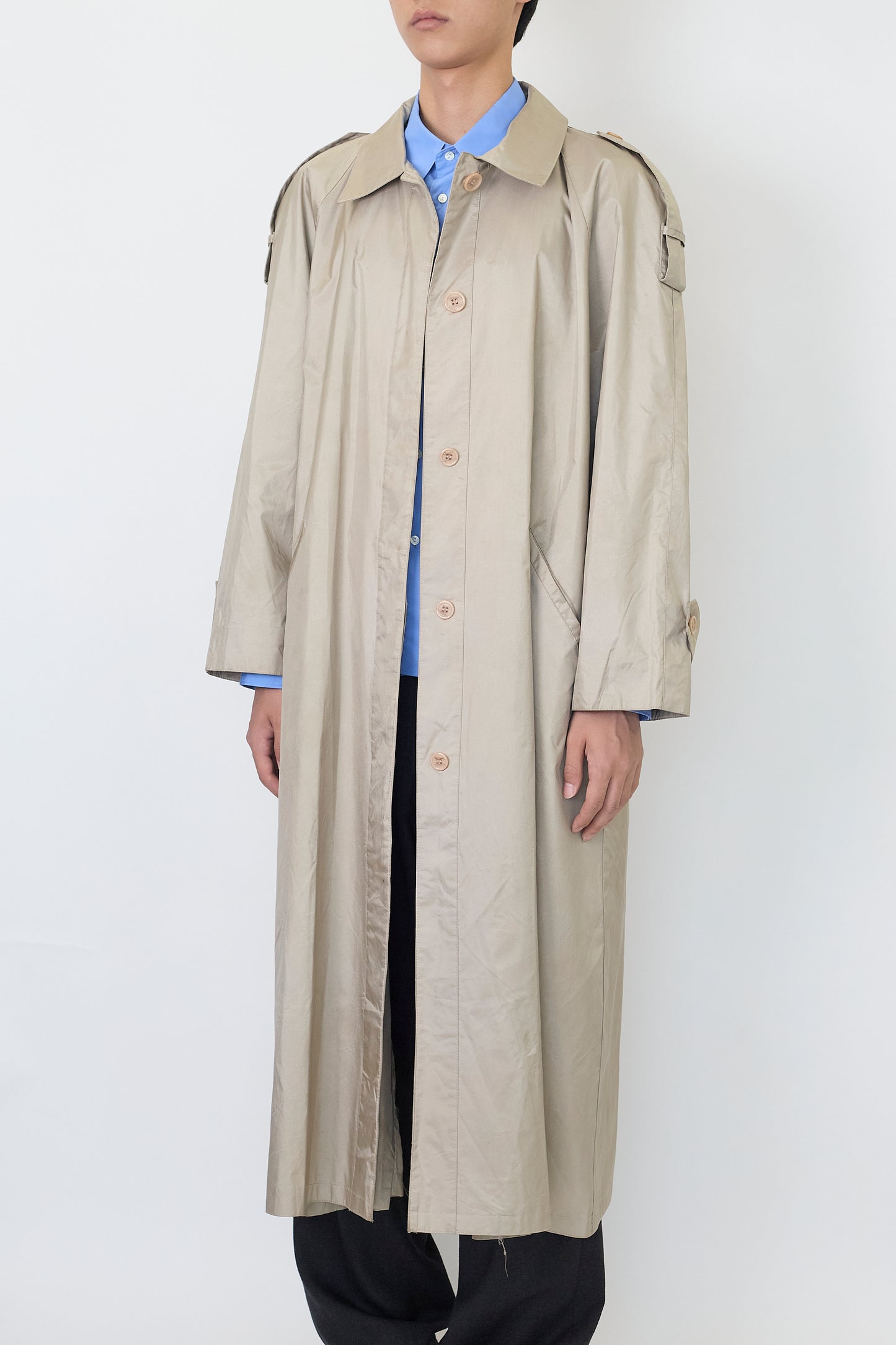 VINTAGE BEIGE NYLON LONG COAT