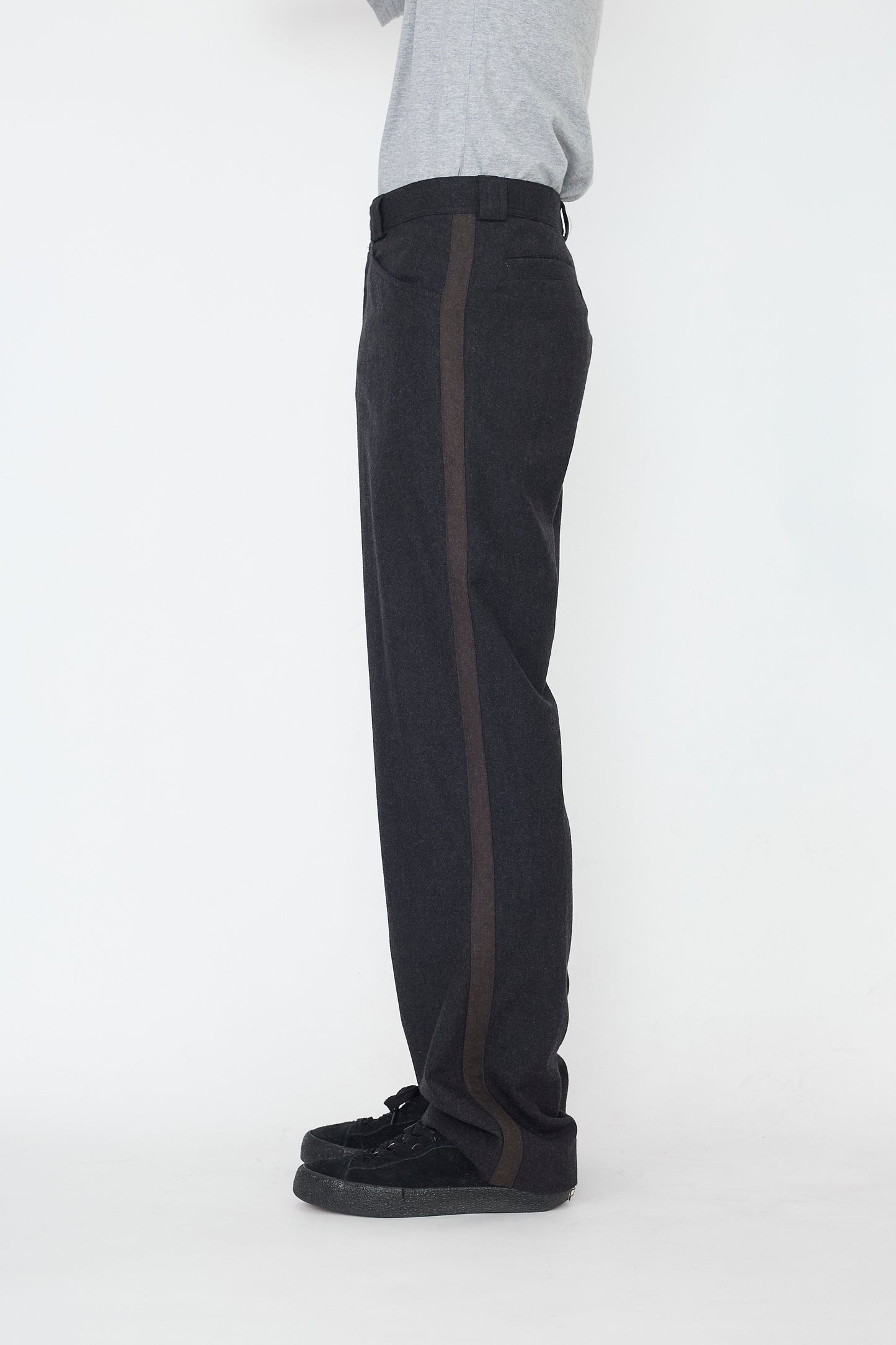 RYKIEL HOMME GRAY WOOL STRAIGHT PANTS MADE IN FRANCE