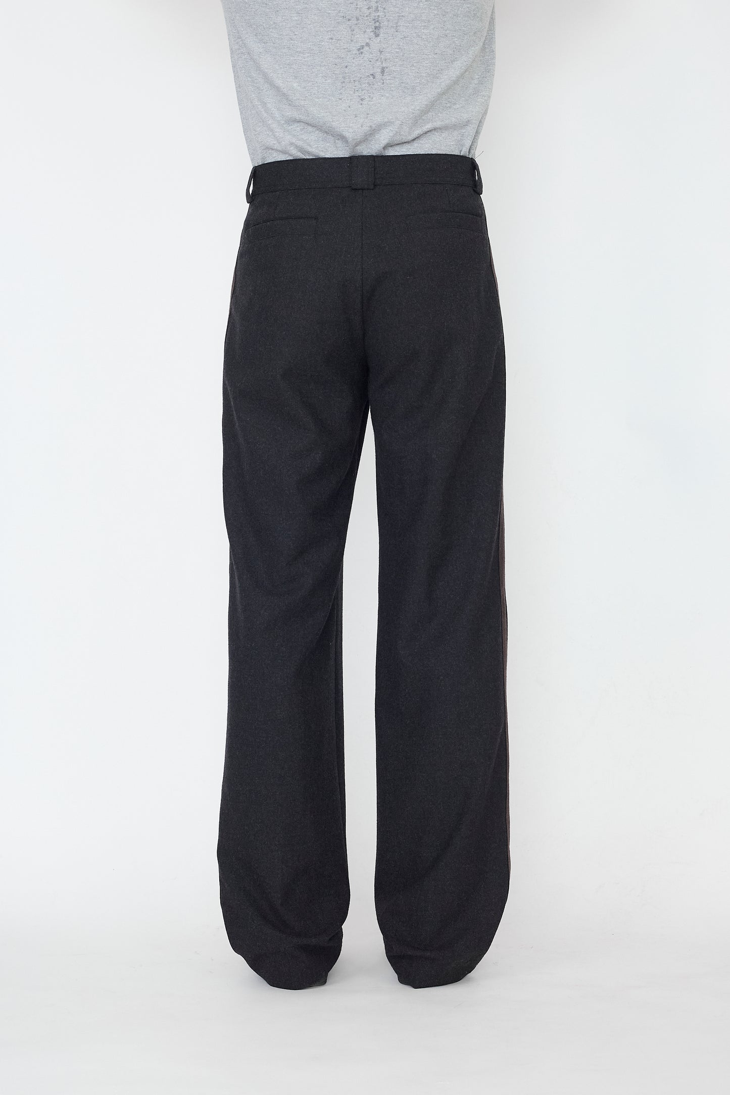 RYKIEL HOMME GRAY WOOL STRAIGHT PANTS MADE IN FRANCE