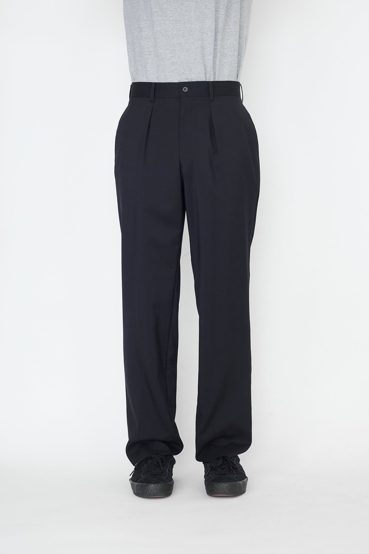 AAR BY YOHJI YAMAMOTO BLACK WOOL WIDE PANTS