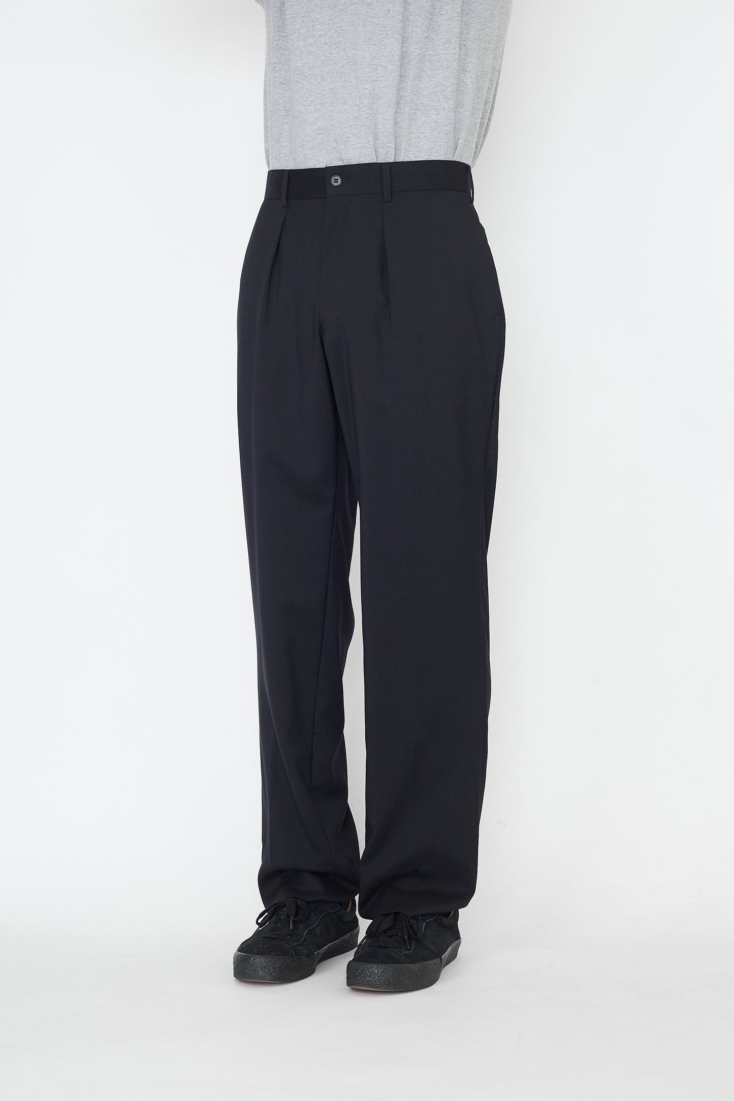 AAR BY YOHJI YAMAMOTO BLACK WOOL WIDE PANTS