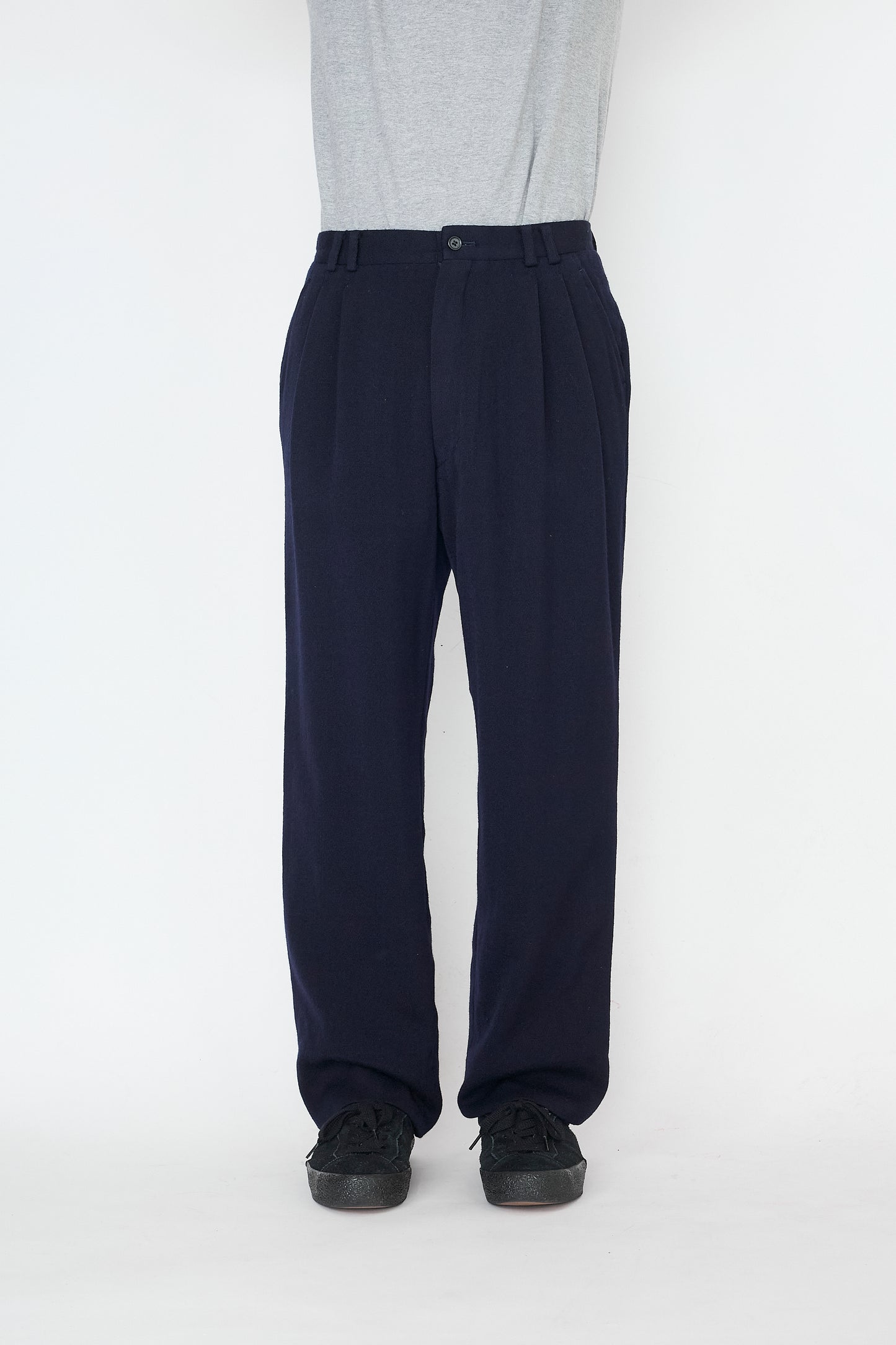 LANVIN NAVY WOOI WIDE PANTS