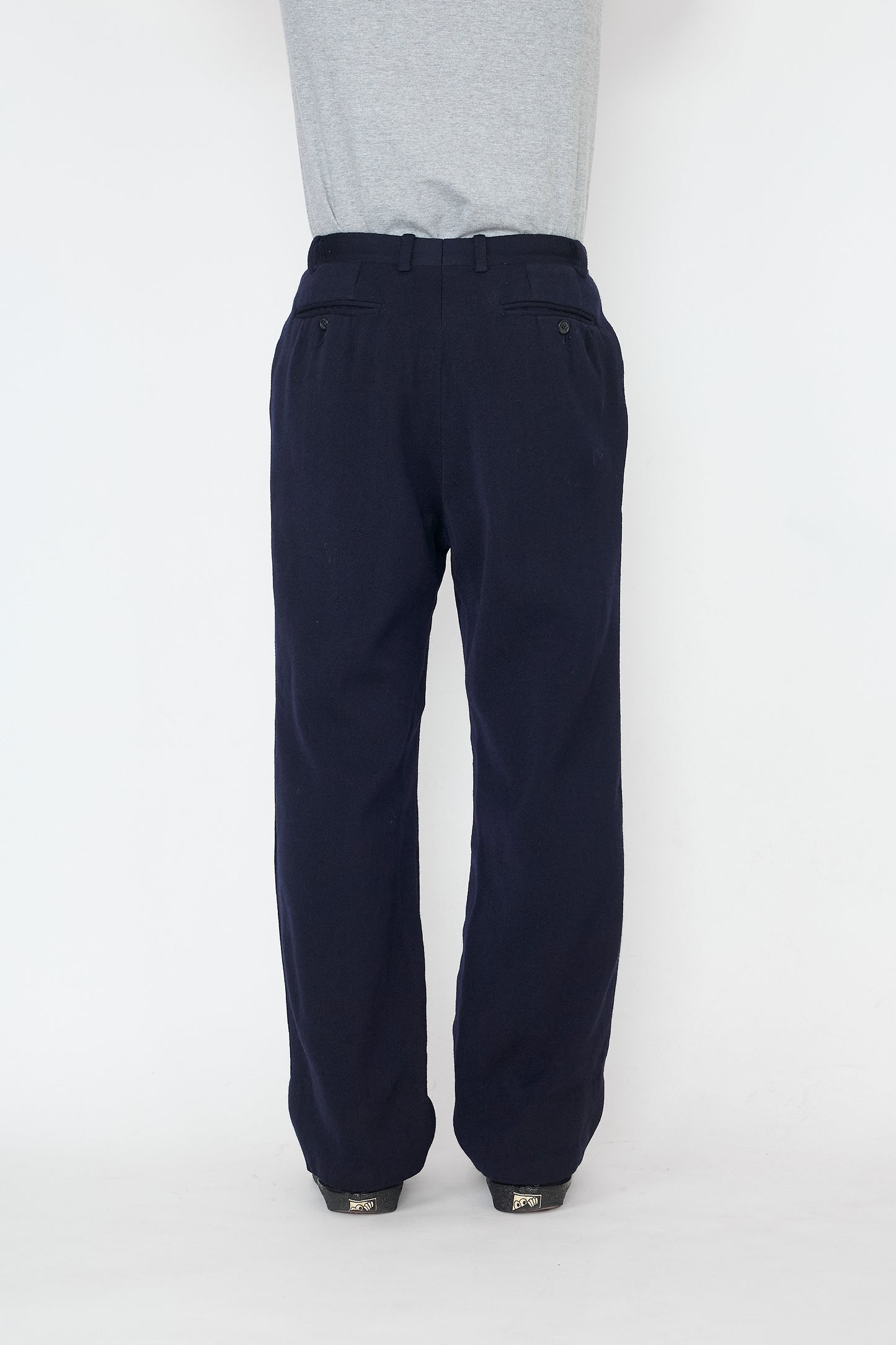 LANVIN NAVY WOOI WIDE PANTS