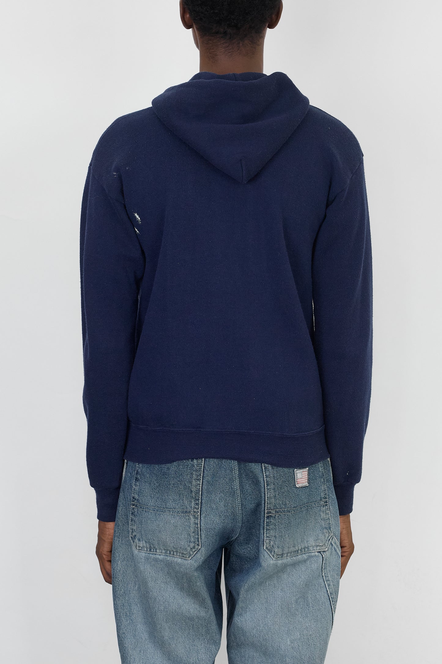 WRANGLER NAVY ZIP UP HOODIE MADE IN USA