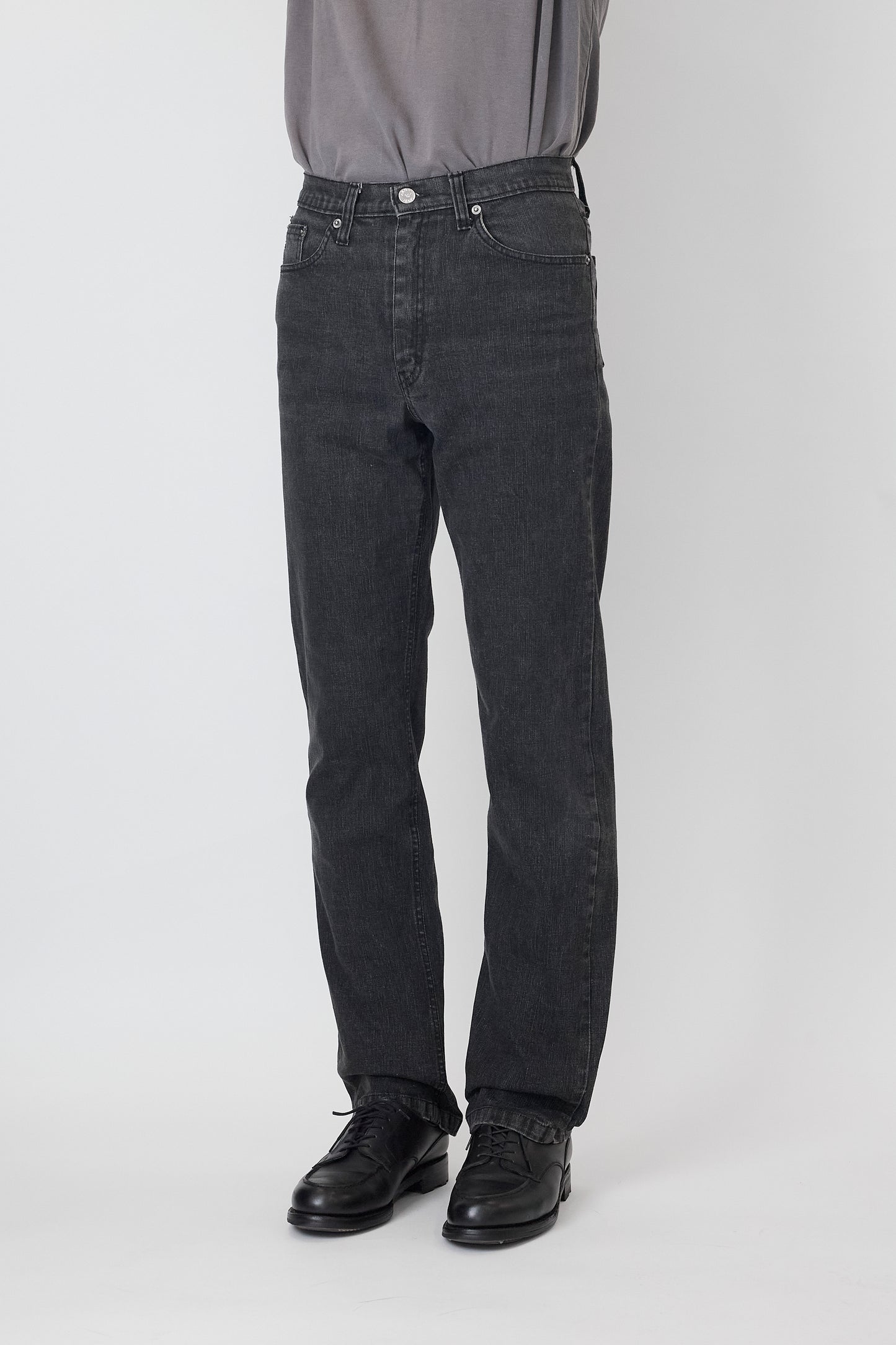 ARMANI JEANS FADED BLACK STRAIGHT DENIM PANTS