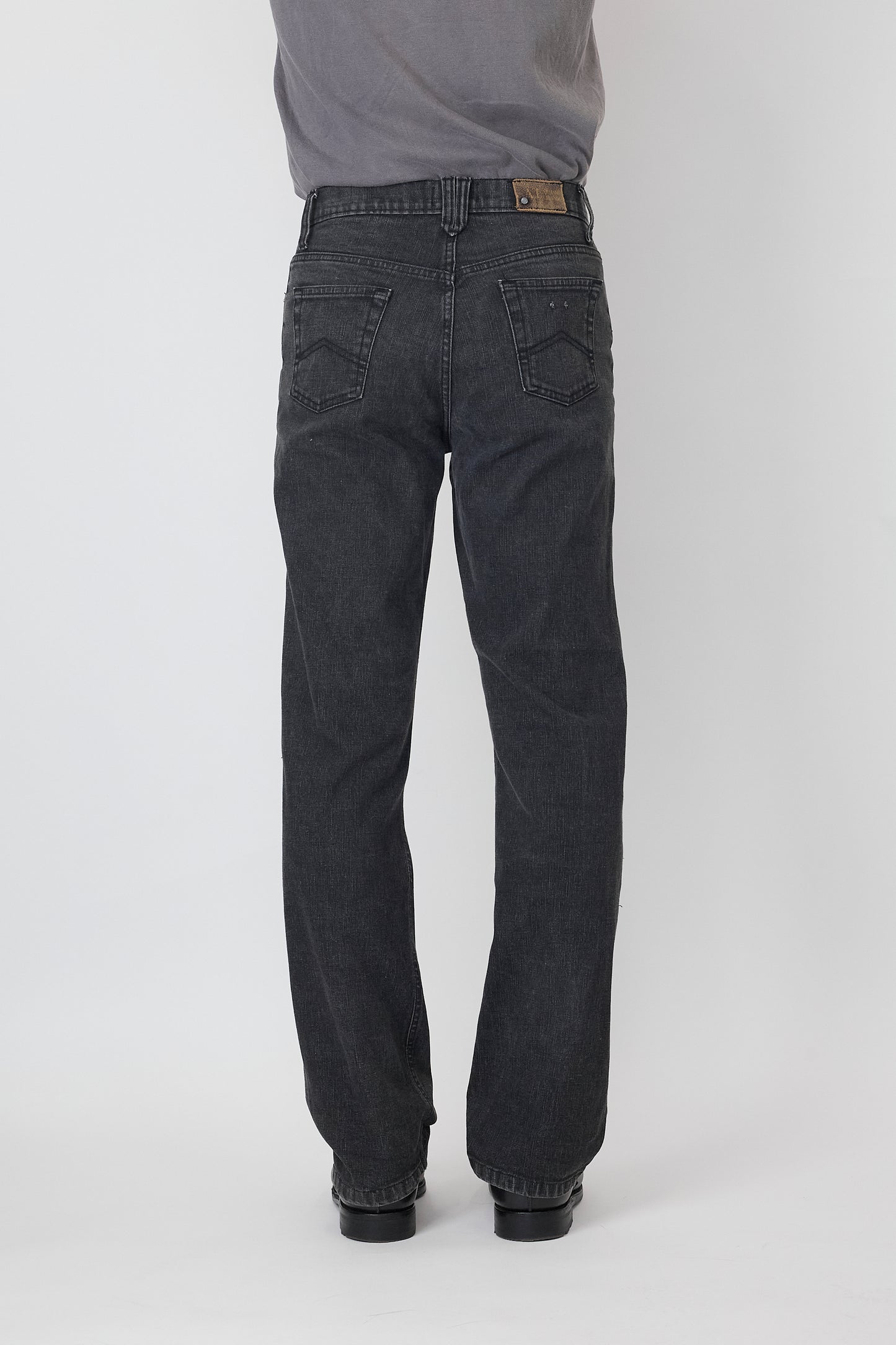 ARMANI JEANS FADED BLACK STRAIGHT DENIM PANTS
