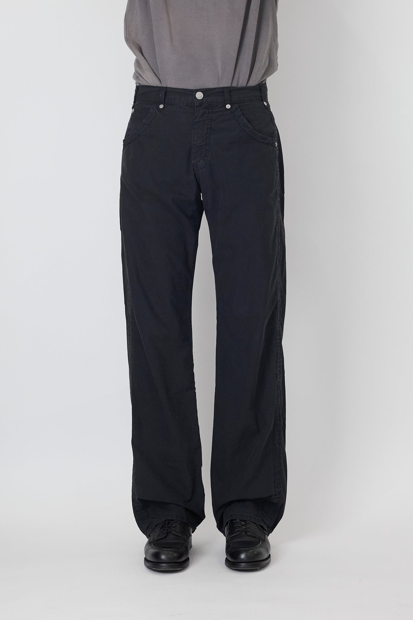 ARMANI JUNIOR BLACK COTTON FLARE PANTS