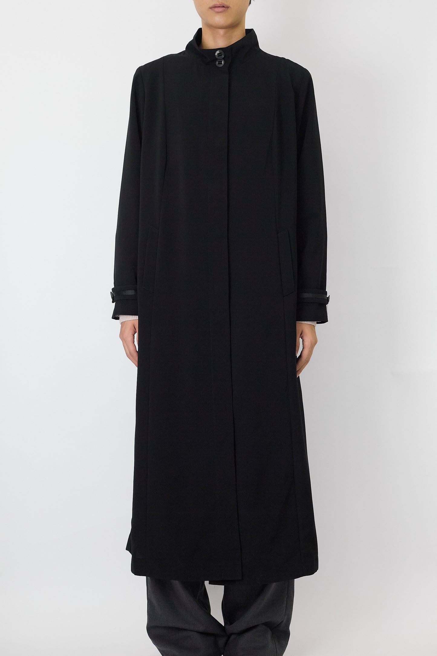 VINTAGE BLACK LONG COAT MADE IN ROMANIA