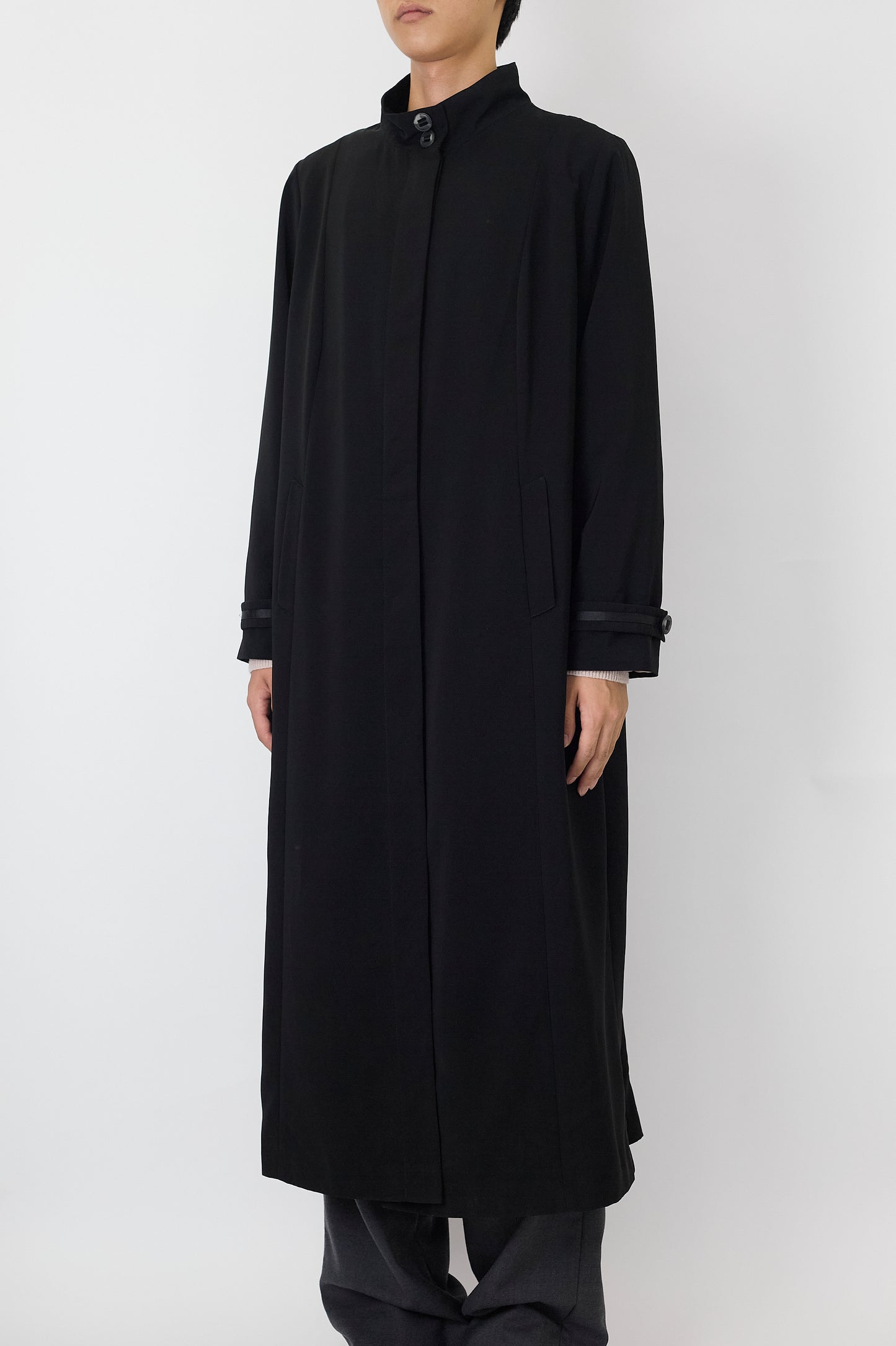 VINTAGE BLACK LONG COAT MADE IN ROMANIA