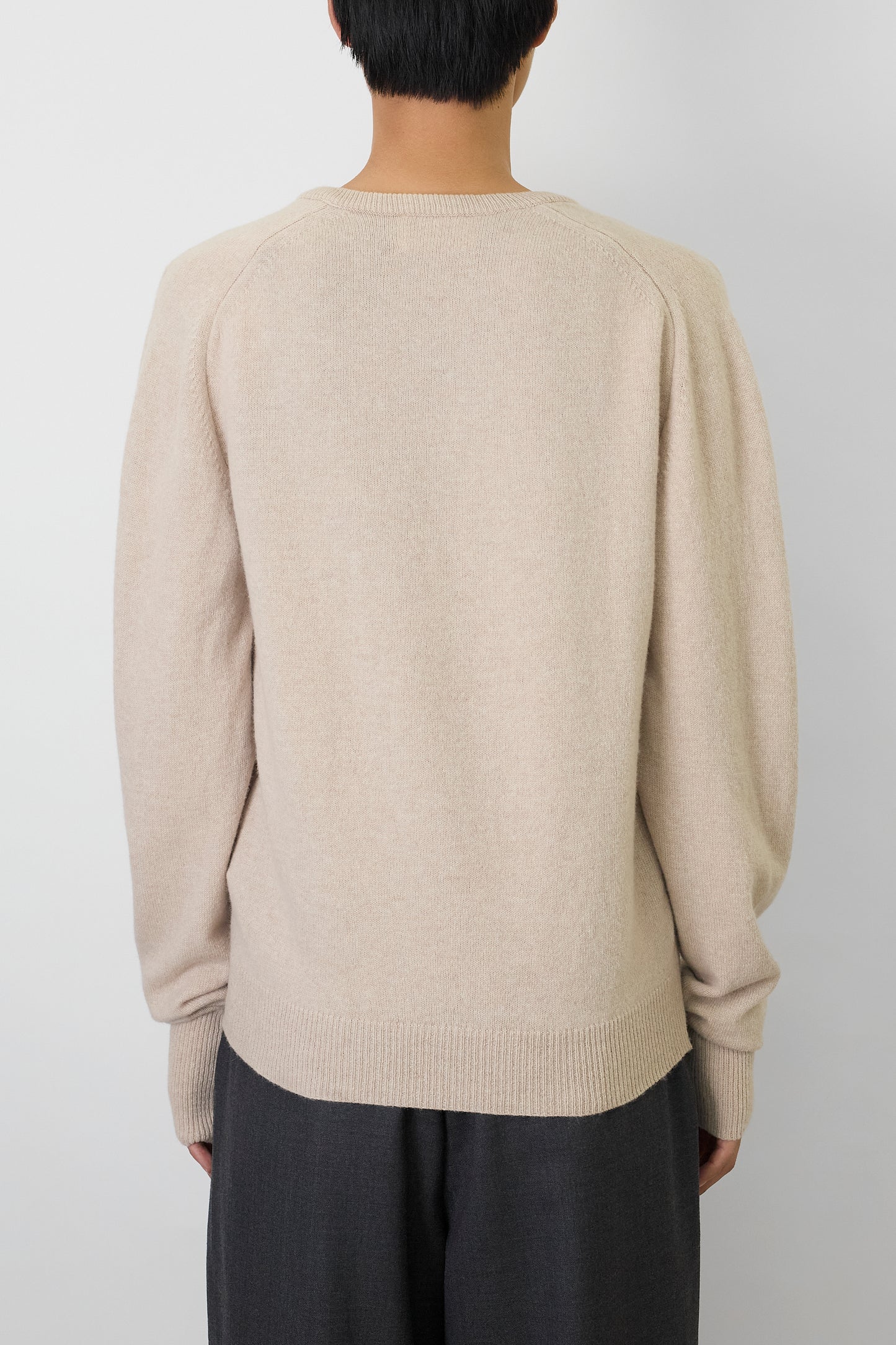 VINTAGE BEIGE WOOL V NECK KNIT MADE IN USA