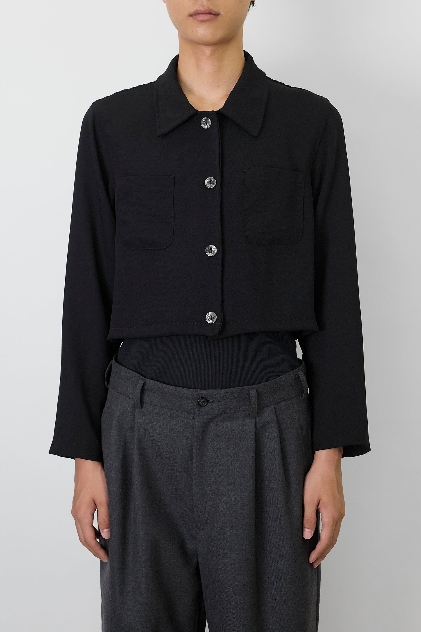 VINTAGE BLACK SHORT SHIRT MADE IN FRANCE