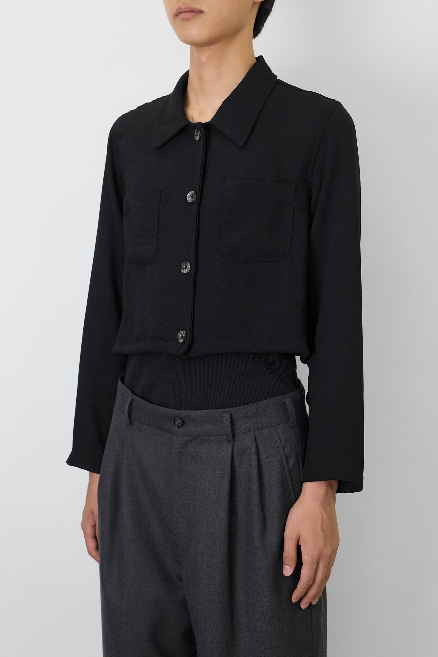 VINTAGE BLACK SHORT SHIRT MADE IN FRANCE