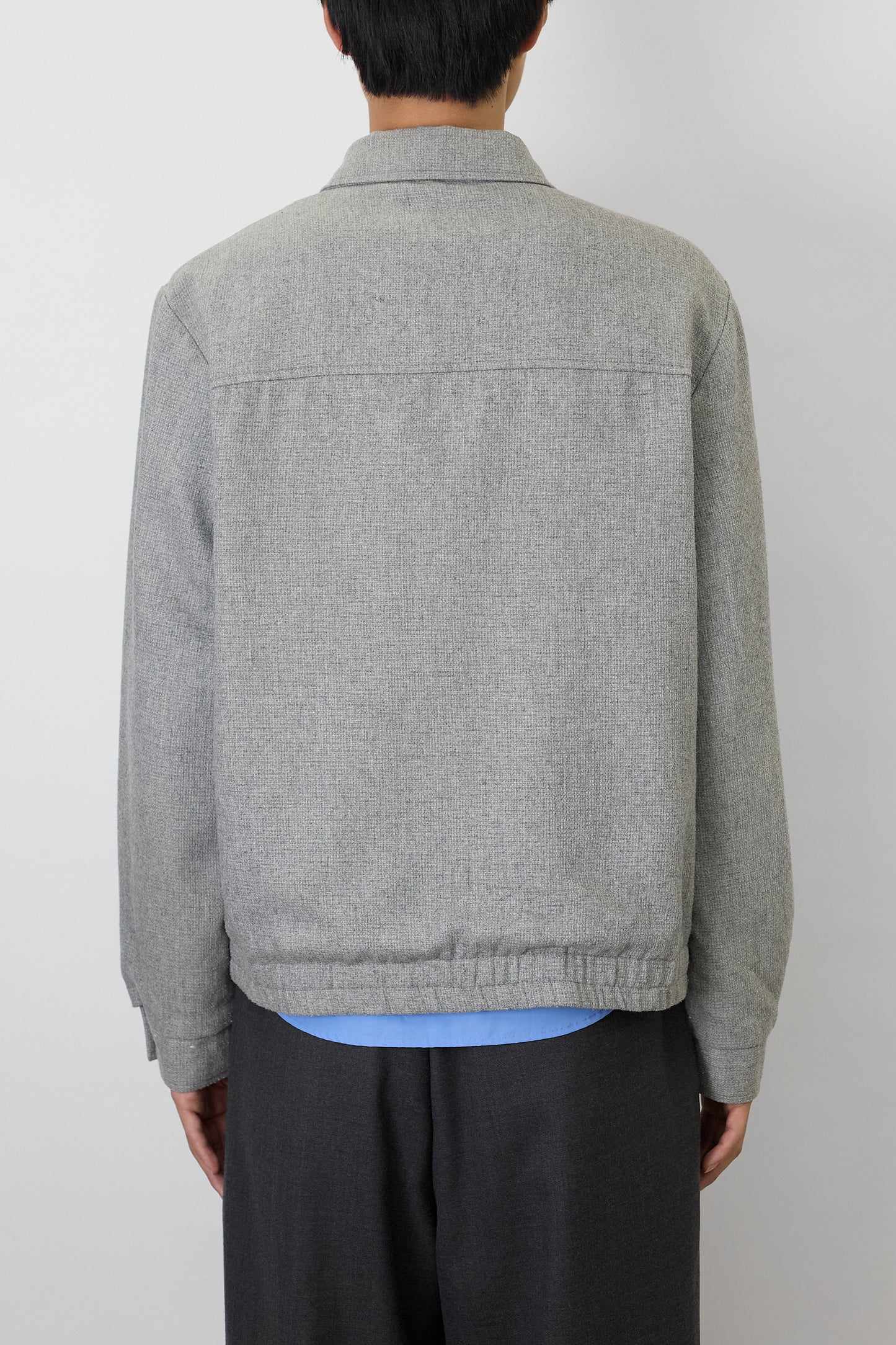 VINTAGE LIGHT GRAY WOOL SHORT JACKET MADE IN USA