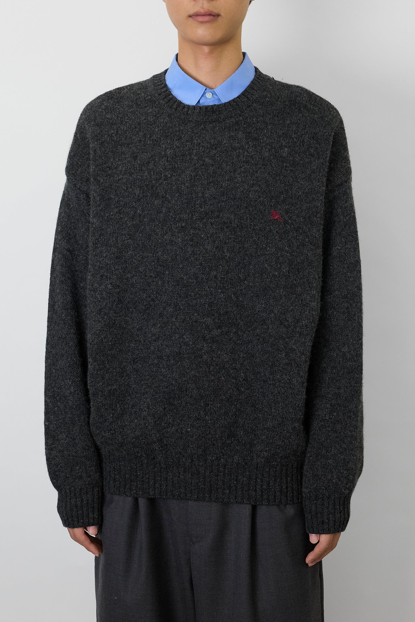 BURBERRY GRAY WOOL KNIT MADE IN SPAIN