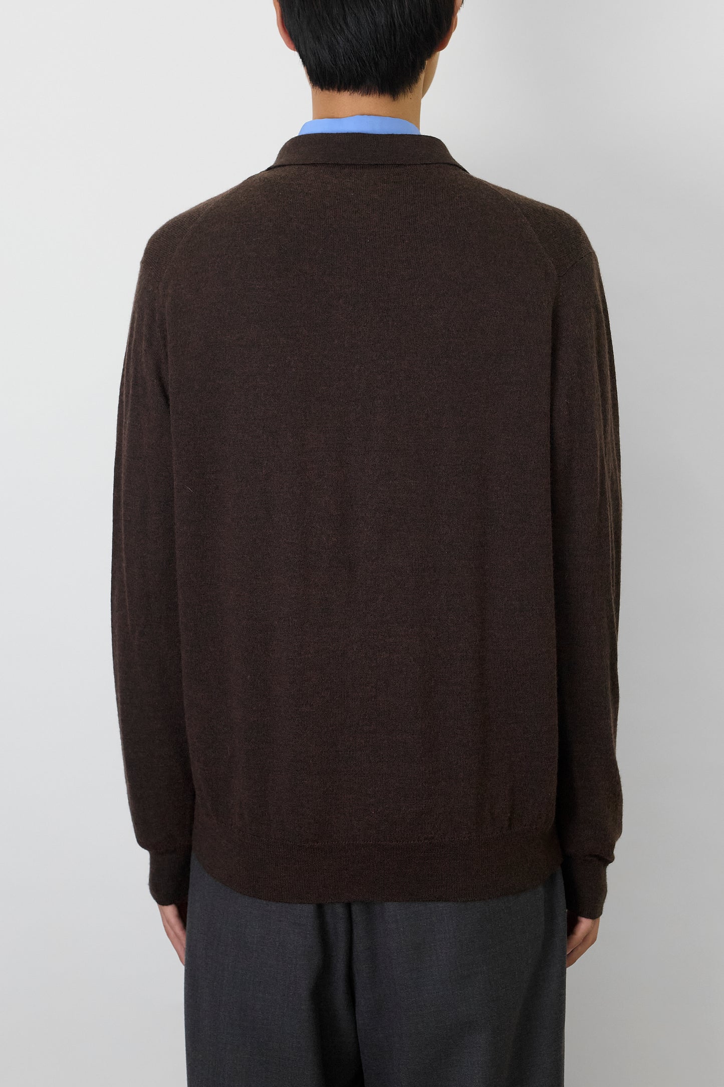 VINTAGE BROWN WOOL KNIT POLO SHIRT