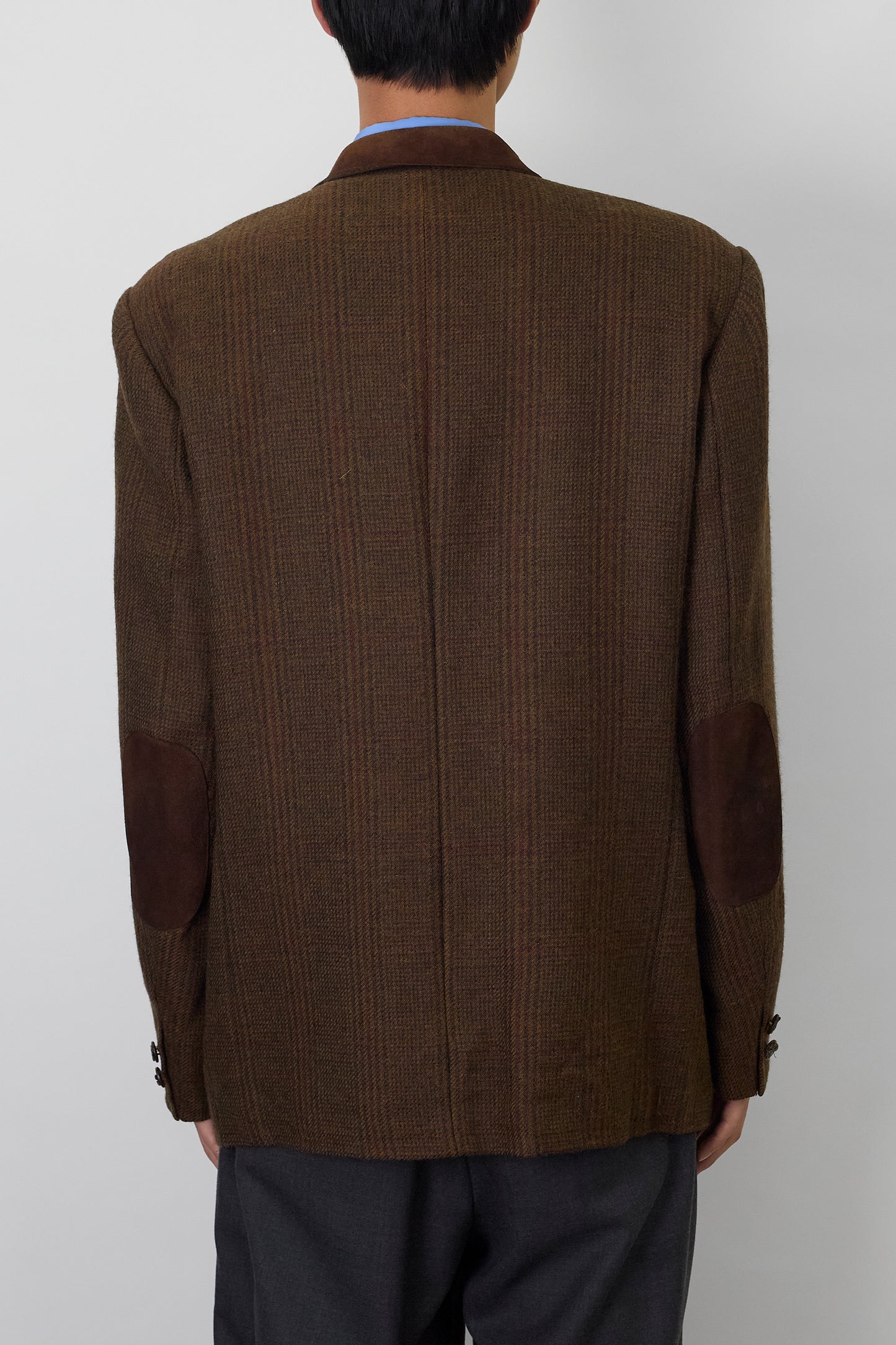 VINTAGE DESIGNED BROWN WOOL TAILORED JACKET MADE IN SPAIN