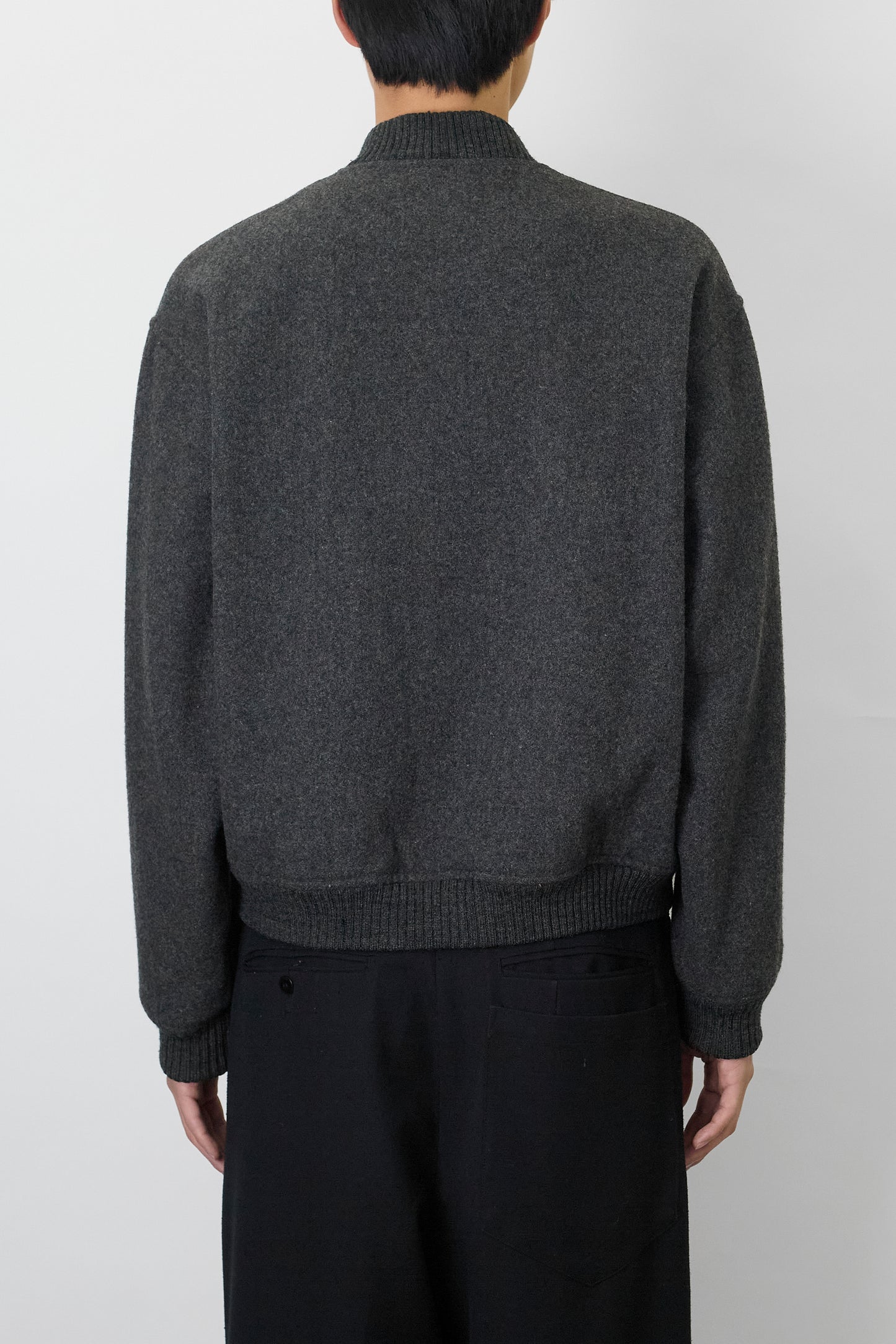 HOMME COMME DES GARCONS GRAY WOOL SHORT JACKET